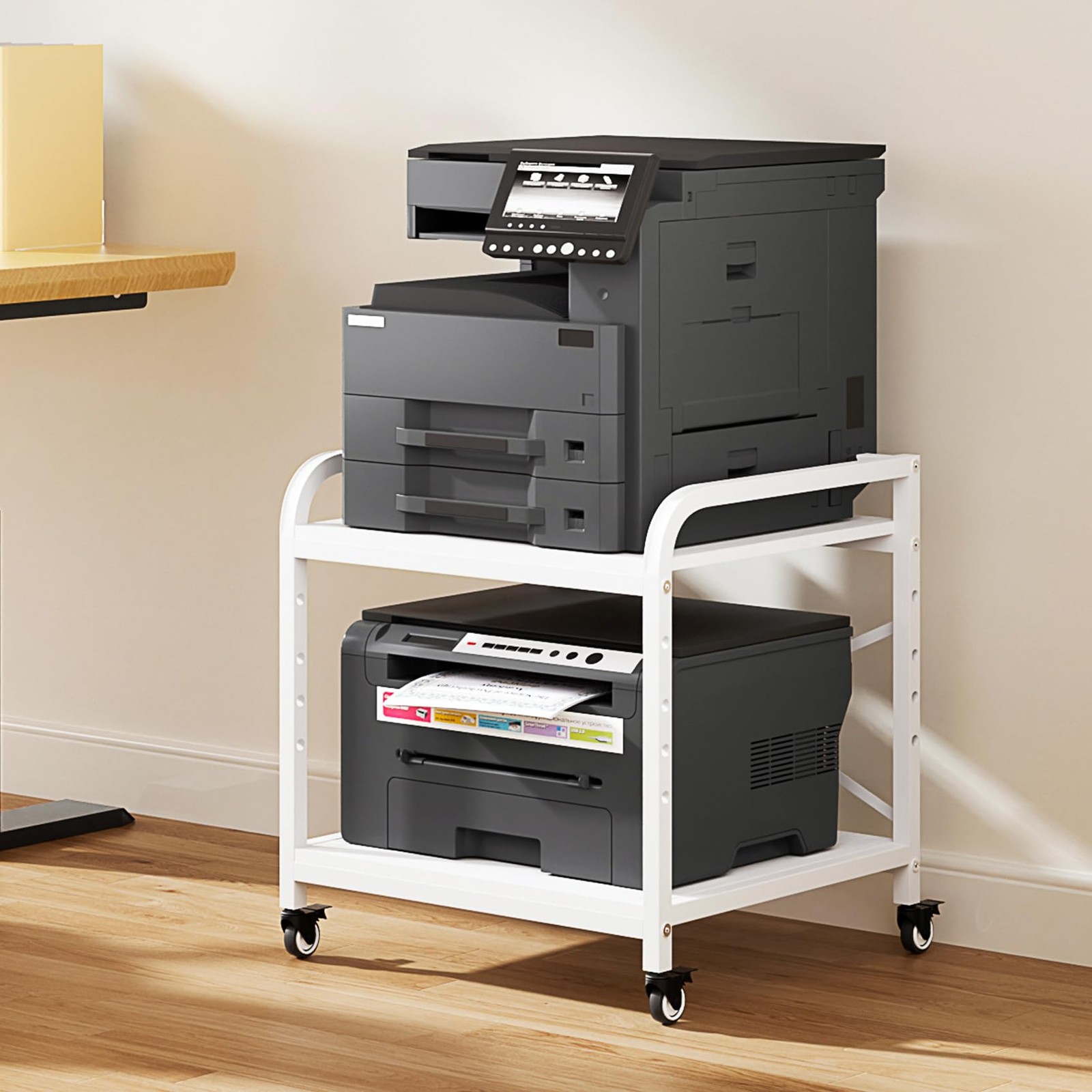 20"x20" Large Printer Stand With Storage, Printer Table for Home Office