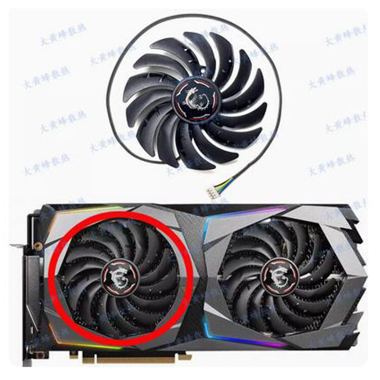 For MSI RTX2070 2070S GAMING Z/X Magic Dragon Graphics Card Fan PLD10010S12HH