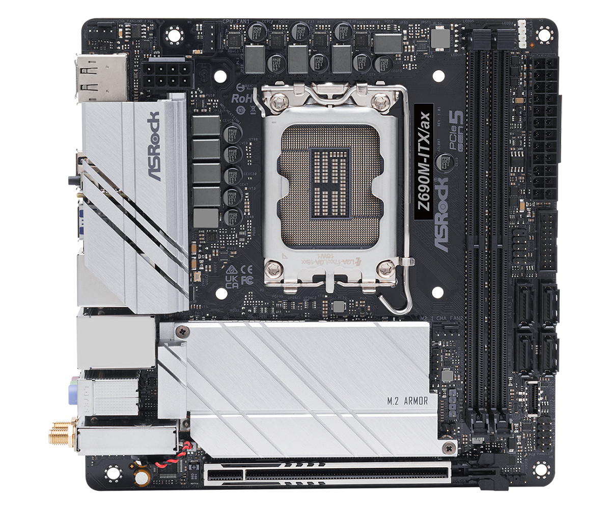 FOR ASROCK Z690M-ITX/ax DDR4*2 64GB HDMI DisplayPort 1.4 Mini-ITX Motherboard