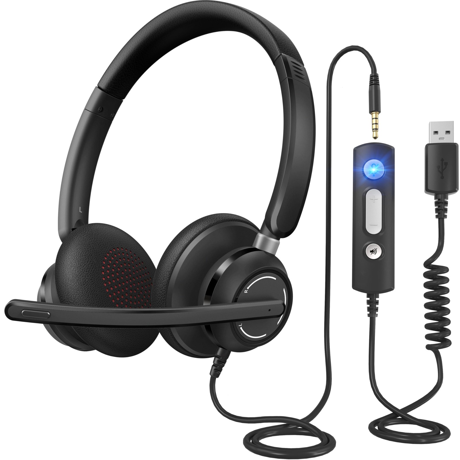 Wired Headphones With Microphone For Pc, On-ear Computer Laptop