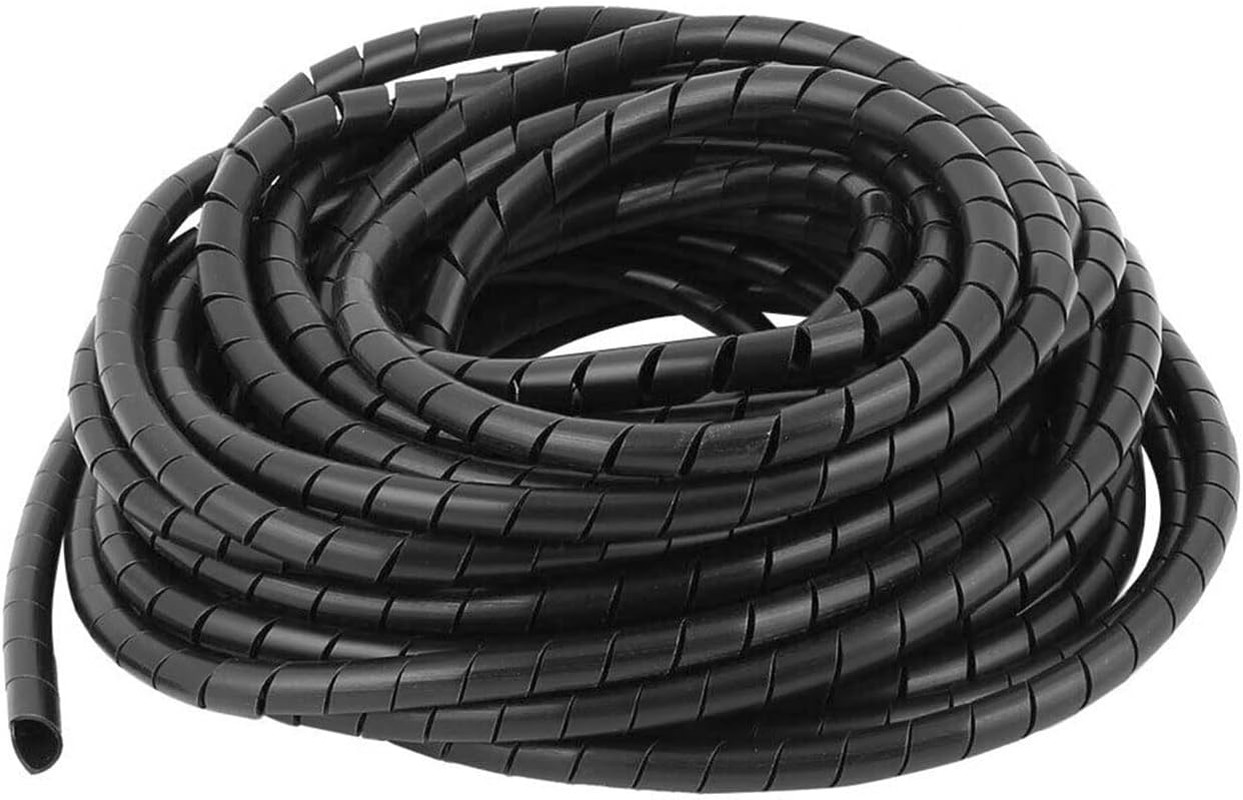 20Ft Spiral Cable Wrap 1/2 Inch Wire Organizer Cord Sleeve Cover Black