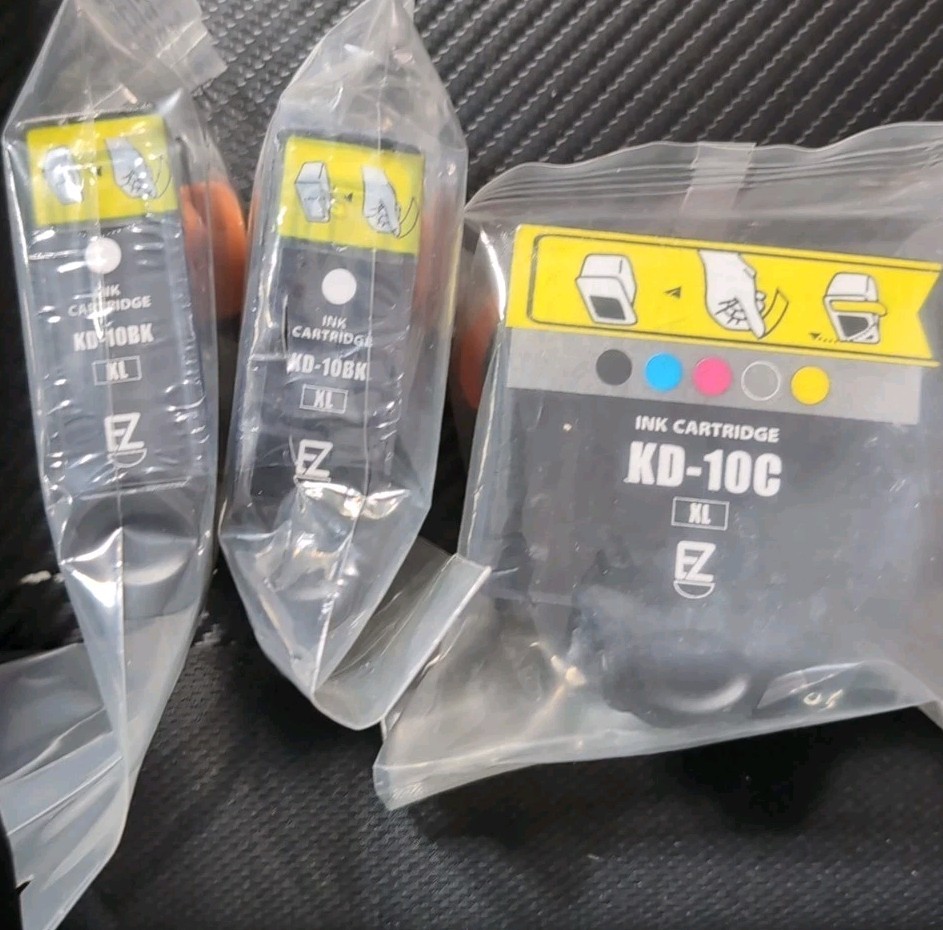 Kodak Ink Printer Cartridge Replacement Color KD-10C XL & 2 Black KD-10BK XL NEW