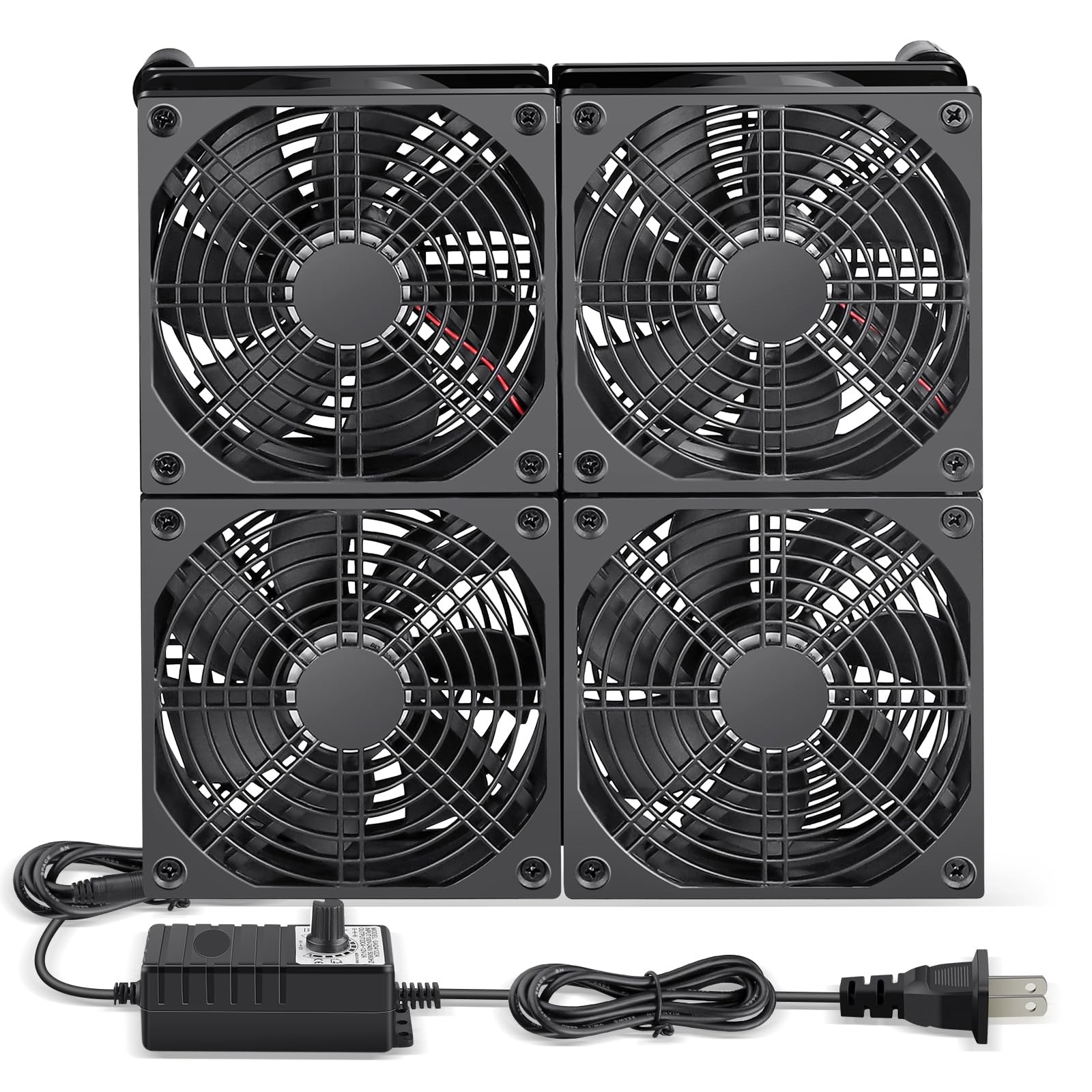 4X 120mm Small Flat Router Cooling Box Fan with Variable Speed