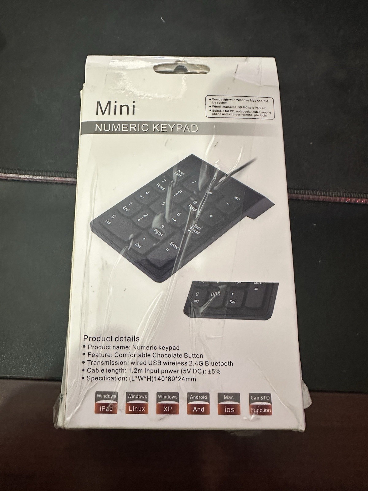 Super Thin Mini Numeric USB Keypad 2.4GHz
