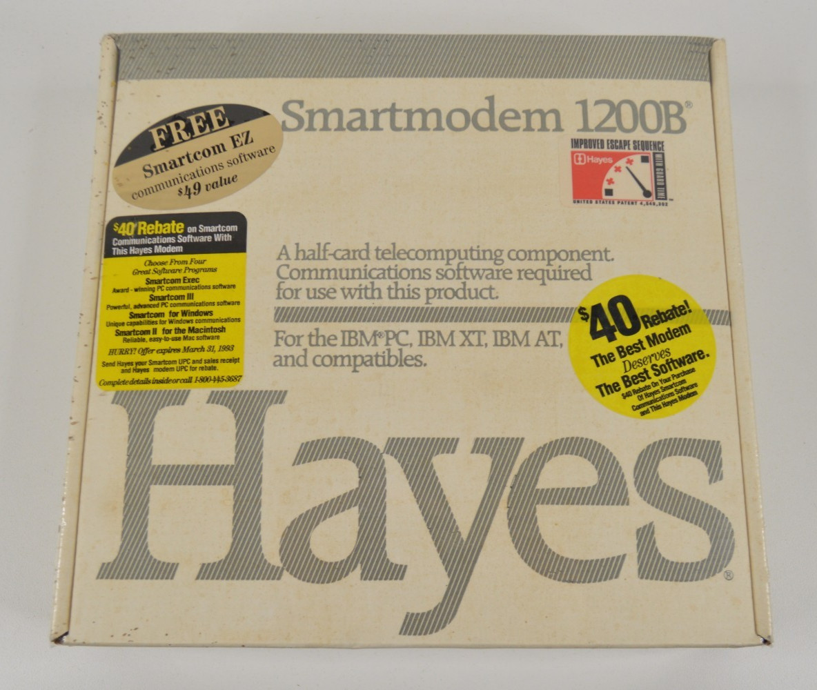 NEW SEALED Hayes Smartmodem 1200B Modem Card for IBM PC XT AT & Compatibles