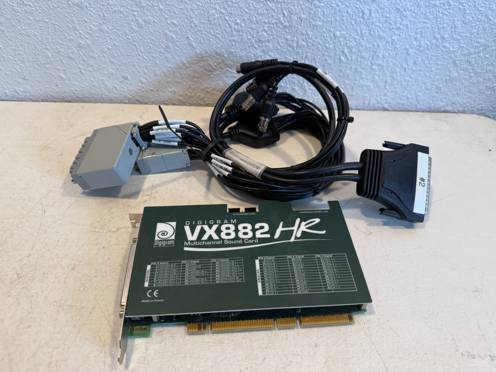 Digigram VX882HR Multichannel Sound Card PCI-X Audio Interface w/ Cable