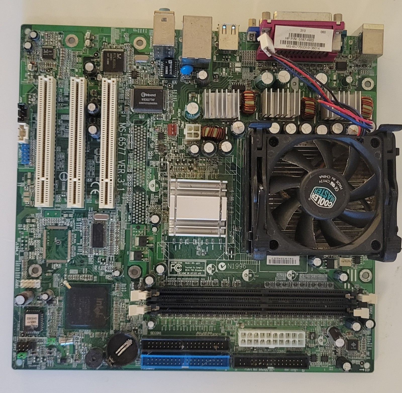MSI MS-6577 Ver 3.1 Motherboard w/ CPU Installed Socket 478 Pentium 4 Era AS-IS