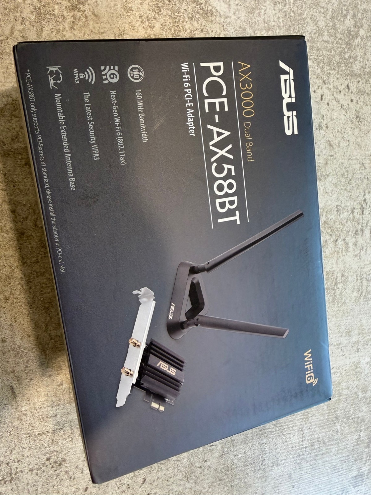 ASUS PCE-AX58BT AX3000 WiFi 6 PCI-E Adapter Bluetooth 5.0 Dual Band 