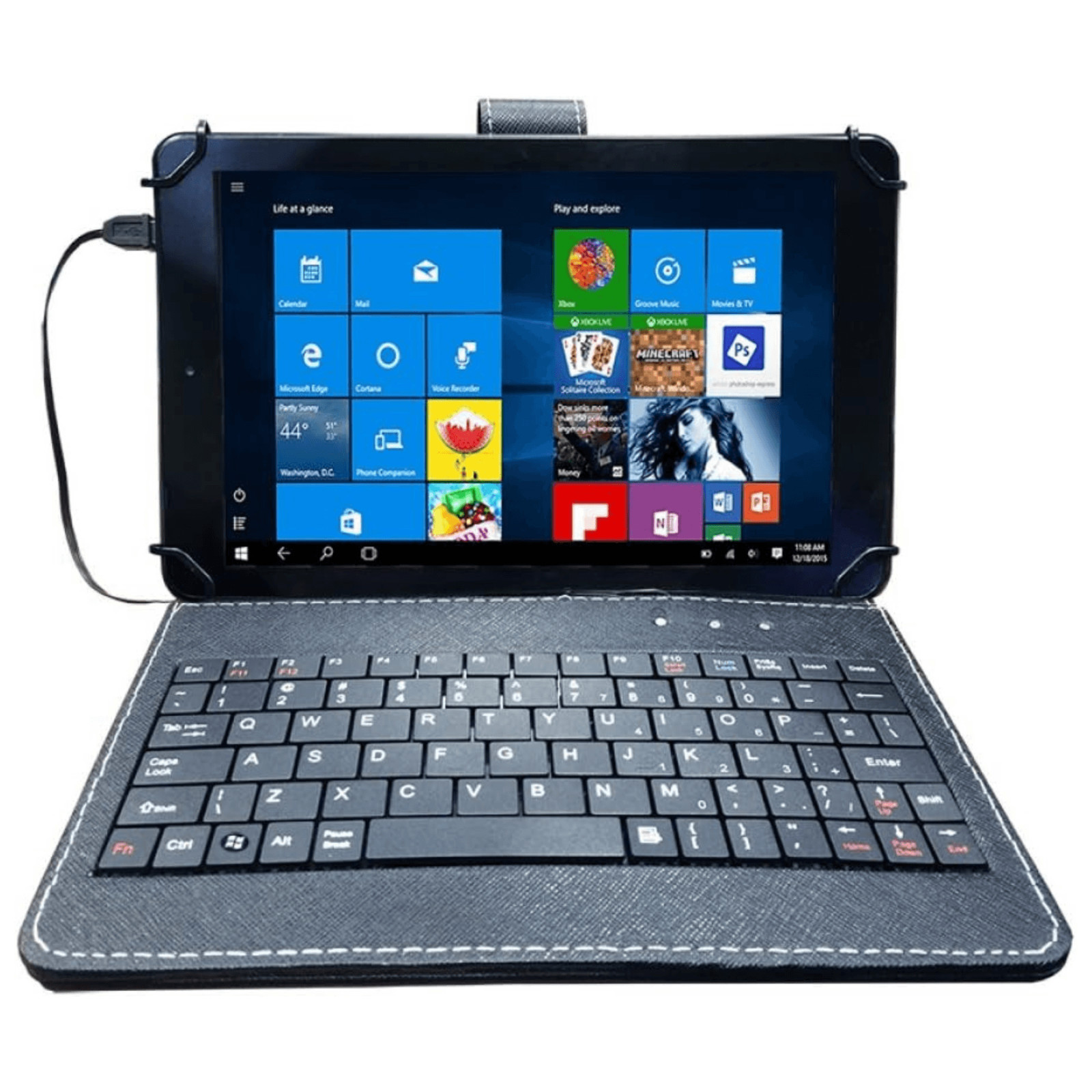 Naxa 16GB 9" Quad Core Tablet w Keyboard & Win 10 - Refurbished Grade Very Good