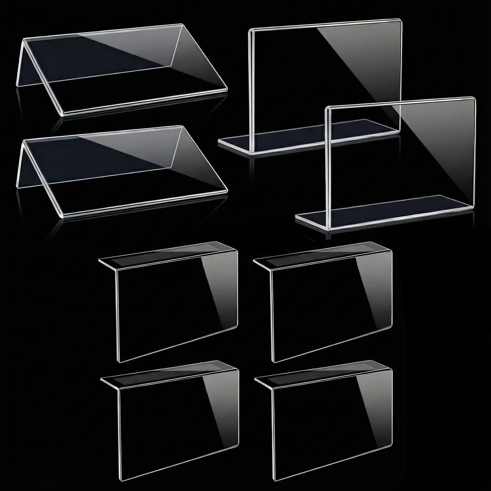 8Pack Acrylic Shelf Labels Display Holder for Label Price Tag Signs Bookshelf...