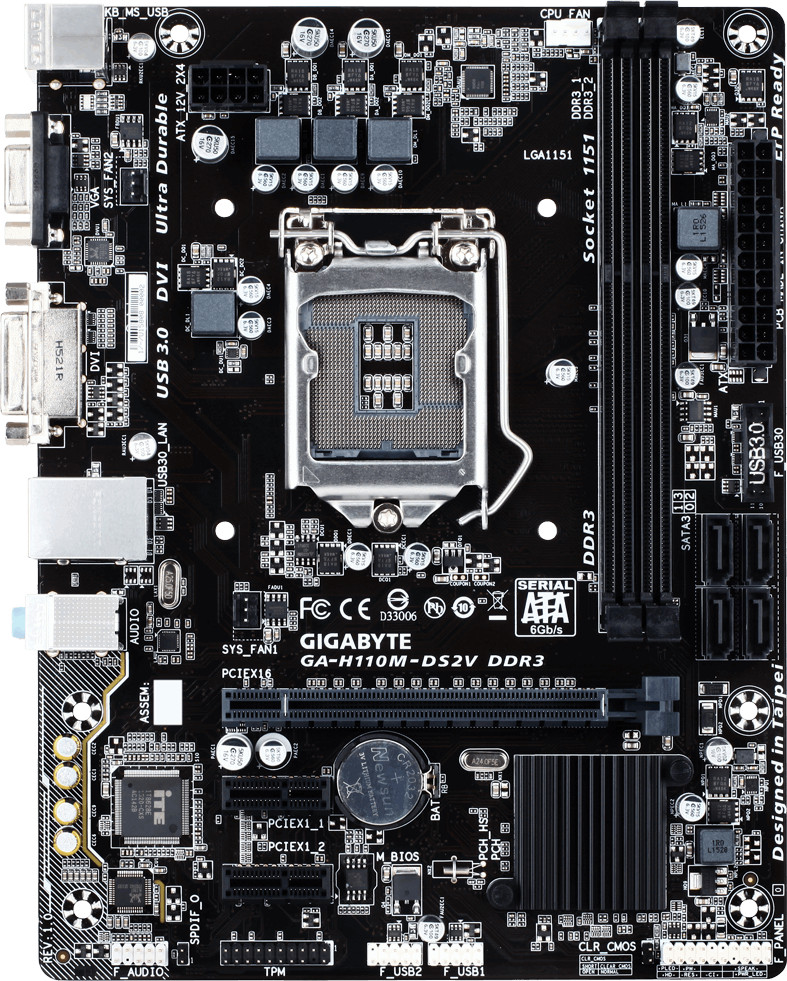For Gigabyte GA-H110M-DS2V DDR3 LGA 1151 DDR3 4×SATA III Micro ATX Motherboard