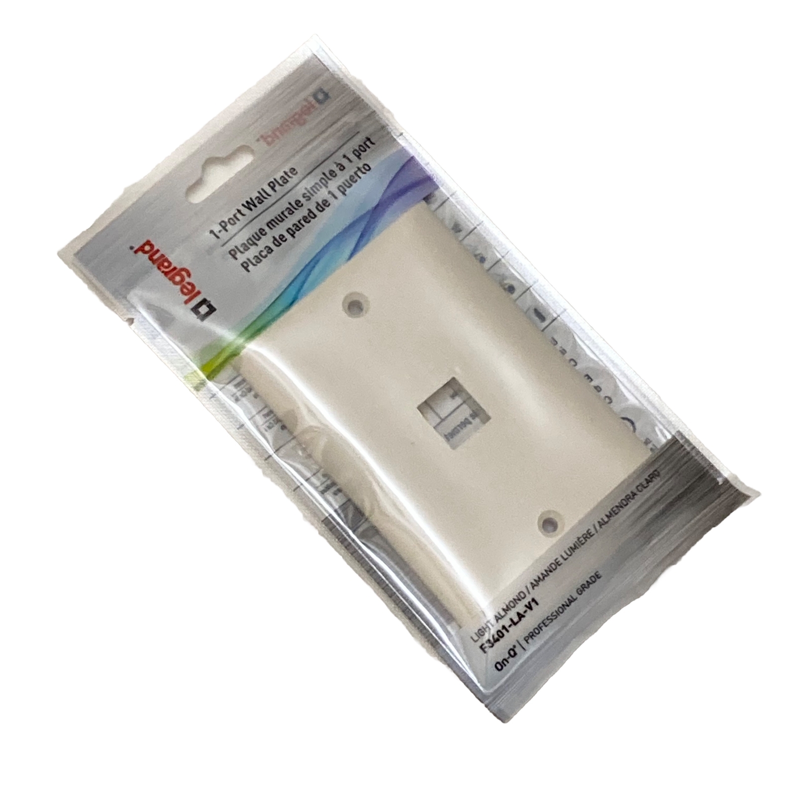 Legrand On-Q 1 Gang 1 PORT Keystone Insert Standard Face Wall Plate LIGHT ALMOND