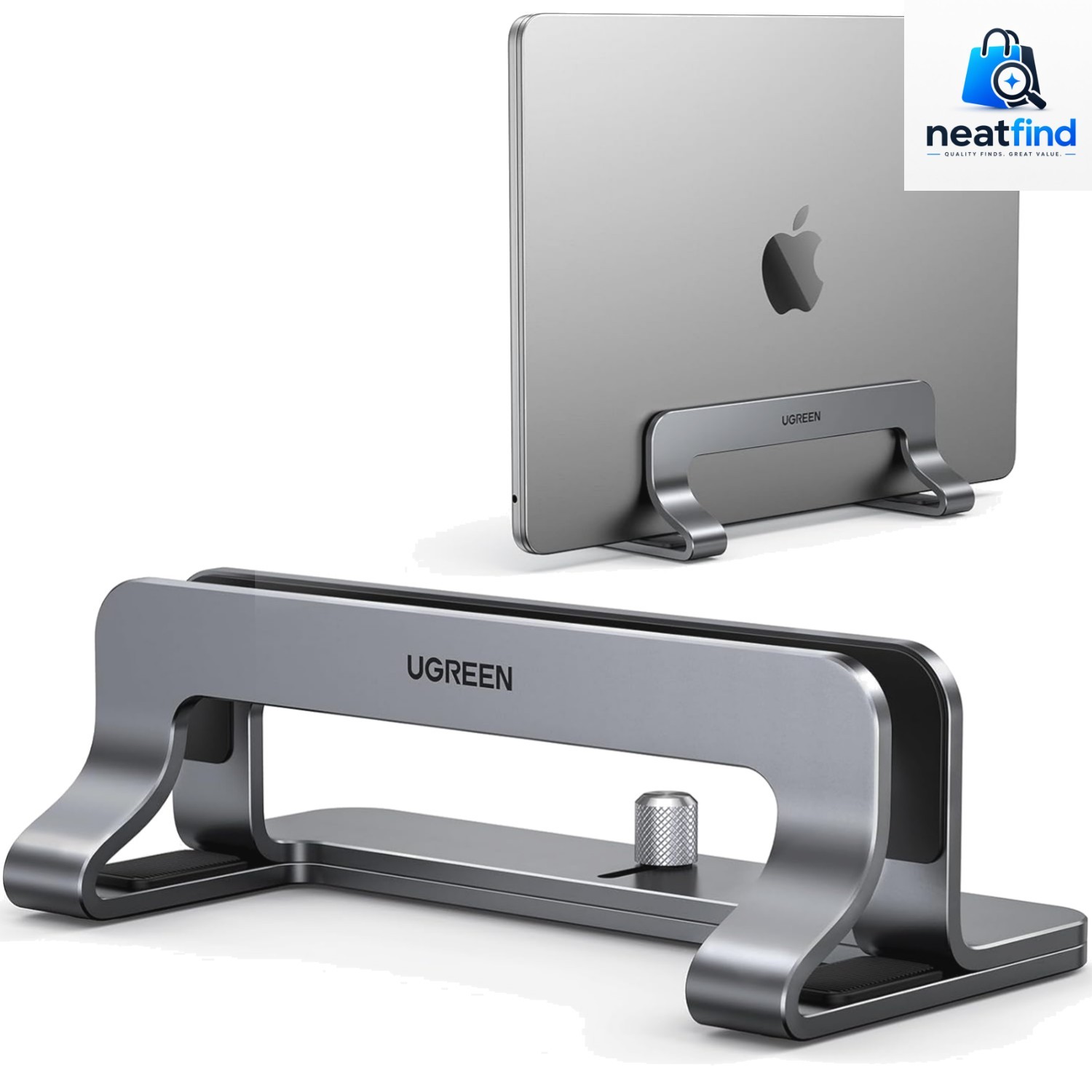 Laptop Stand Vertical Aluminum Gray Compatible with MacBook Pro/Air 17.3" Adj...