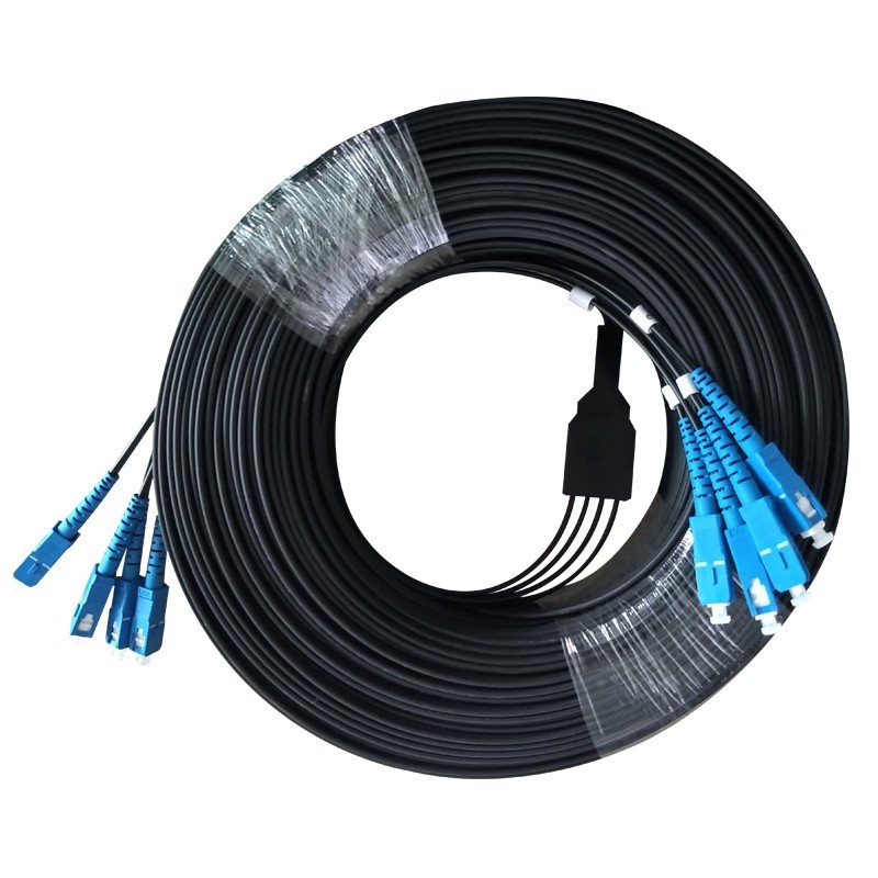 50m 4 core SC/UPC FTTH Drop Patch Cord Convert Line Outdoor Optical Fiber Cable