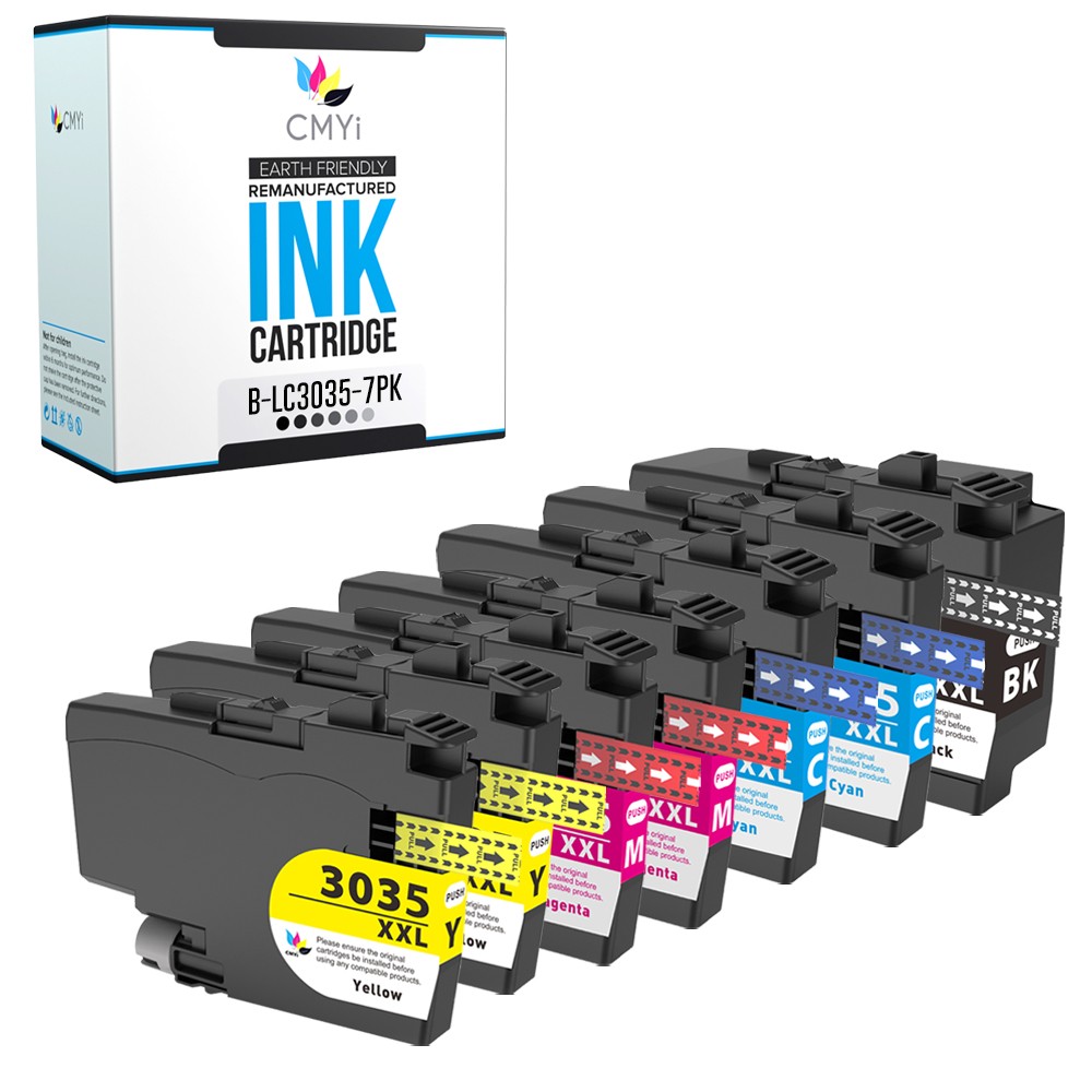 7-Pack Compatible CMYi LC3035 Ink Cartridges Combo fits Brother MFC-J805DW XL