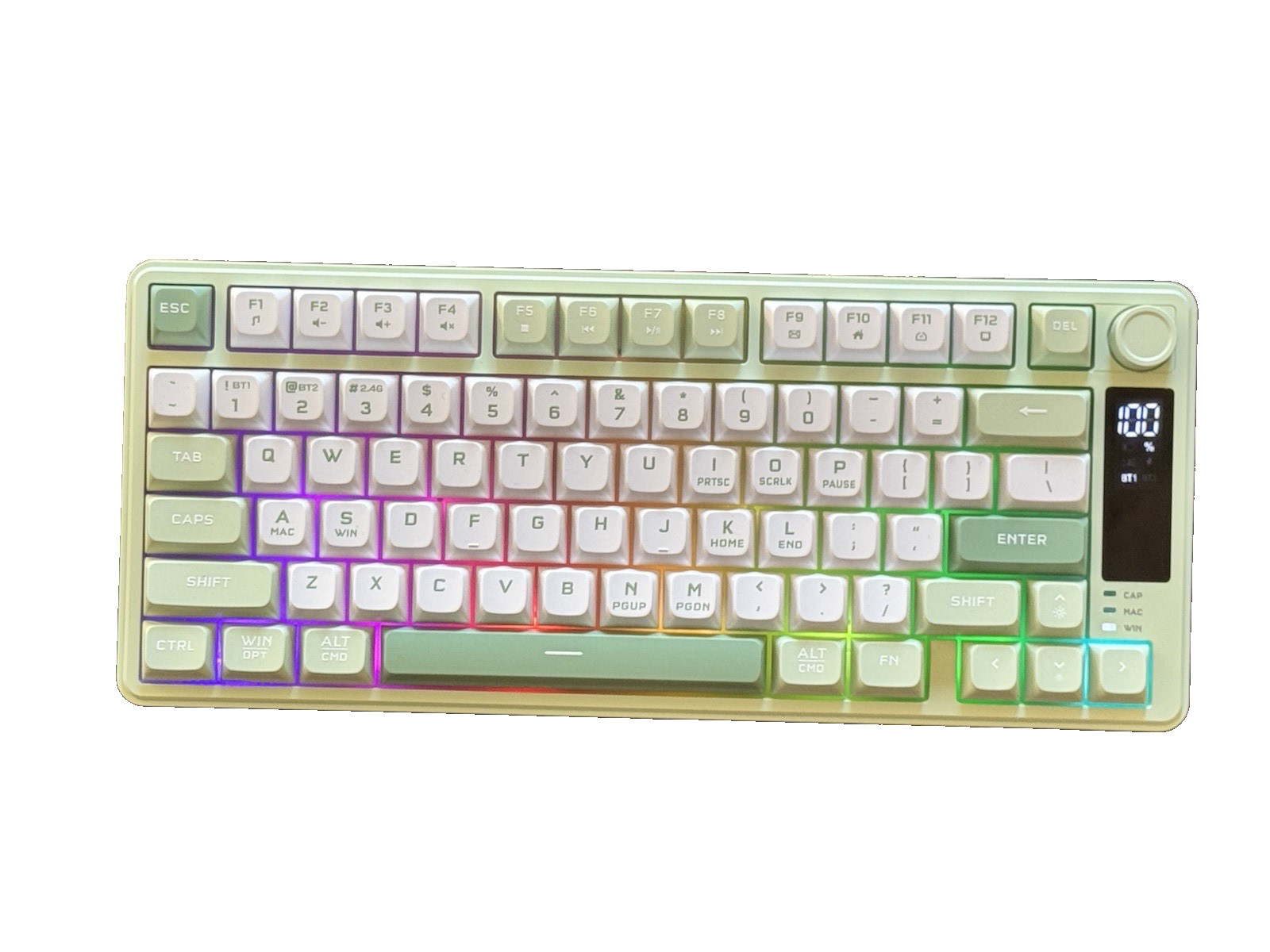 Womier DK75 75% Wireless Gaming Keyboard, RGB Backlit Creamy Keyboard with Media
