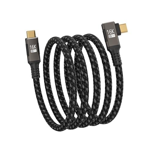USB C Right Angle Cable 6.6FT 240W Fast Charging Data Video Output
