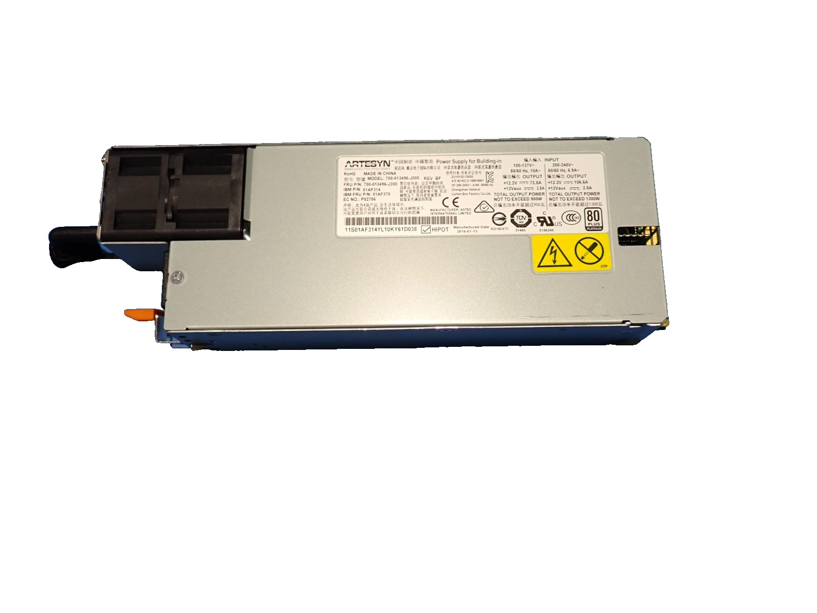 IBM 01AF370 1300W High Efficiency PSU Server Power Supply