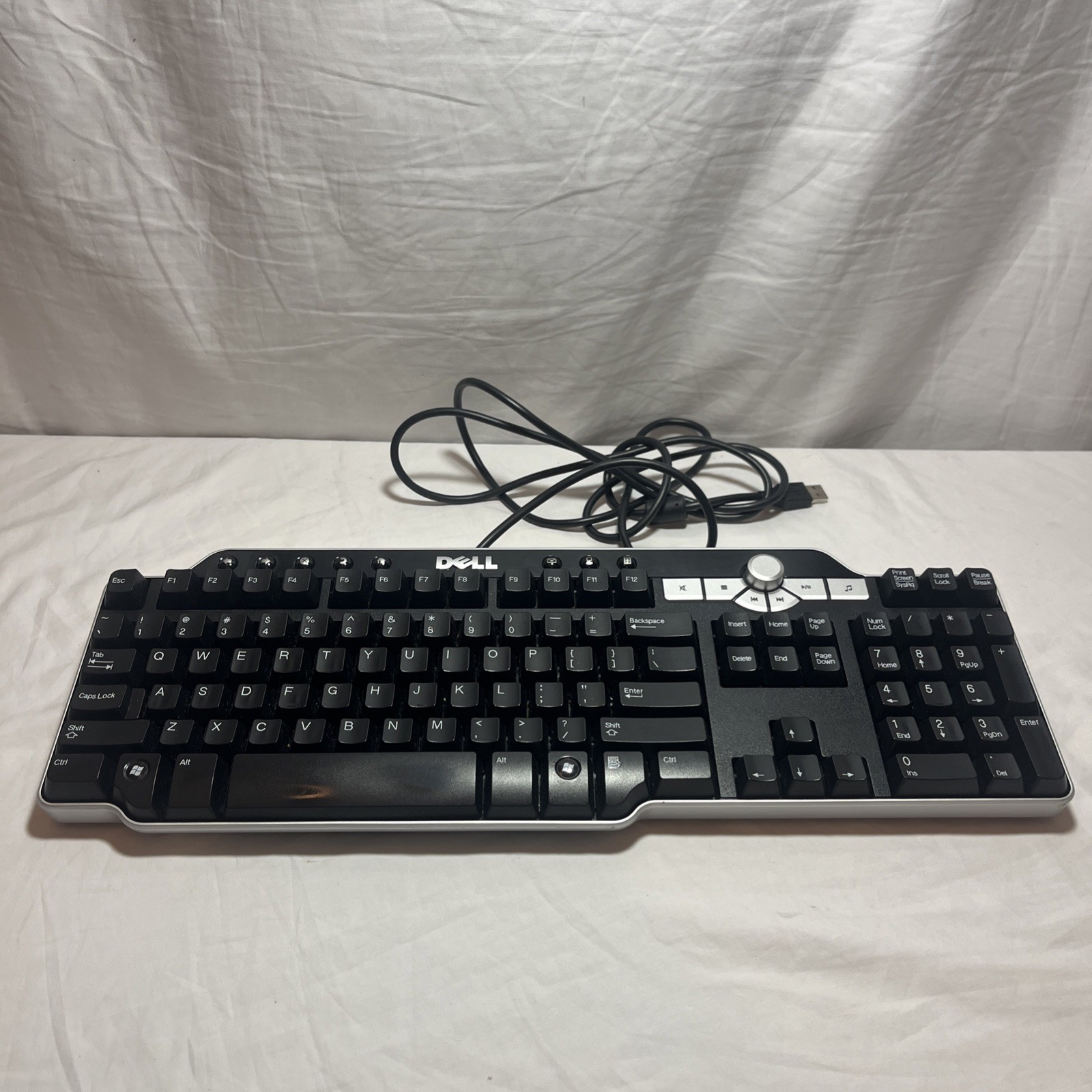 Dell SK-8135 USB Hub Wired, Multimedia Keyboard - Black With Silver Tested