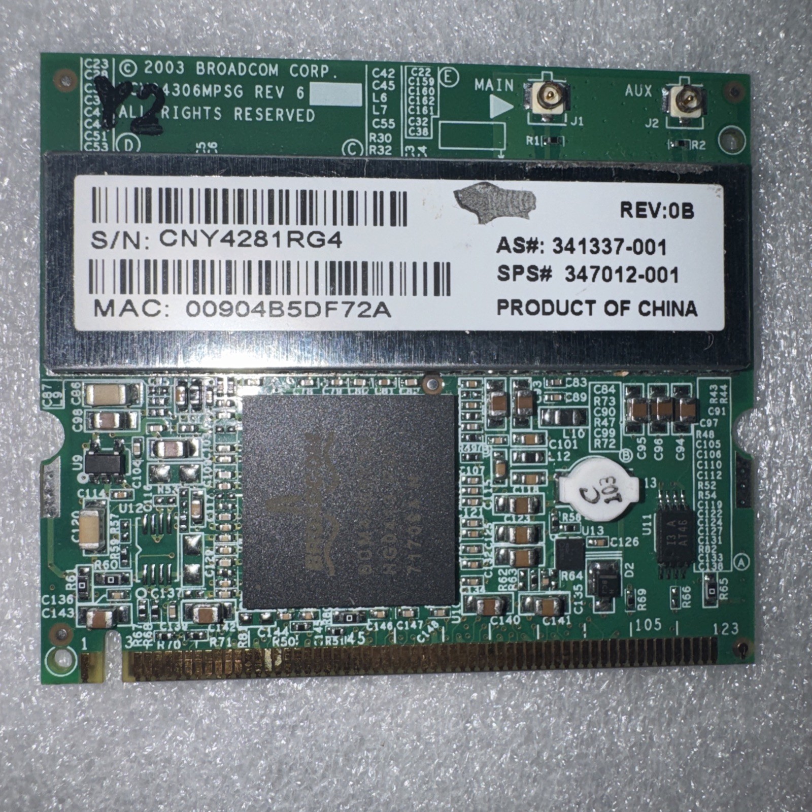 HP Broadcom 54G MaxPerformance 802.11G Wifi Wireless Card (QDS-BRCM1005)