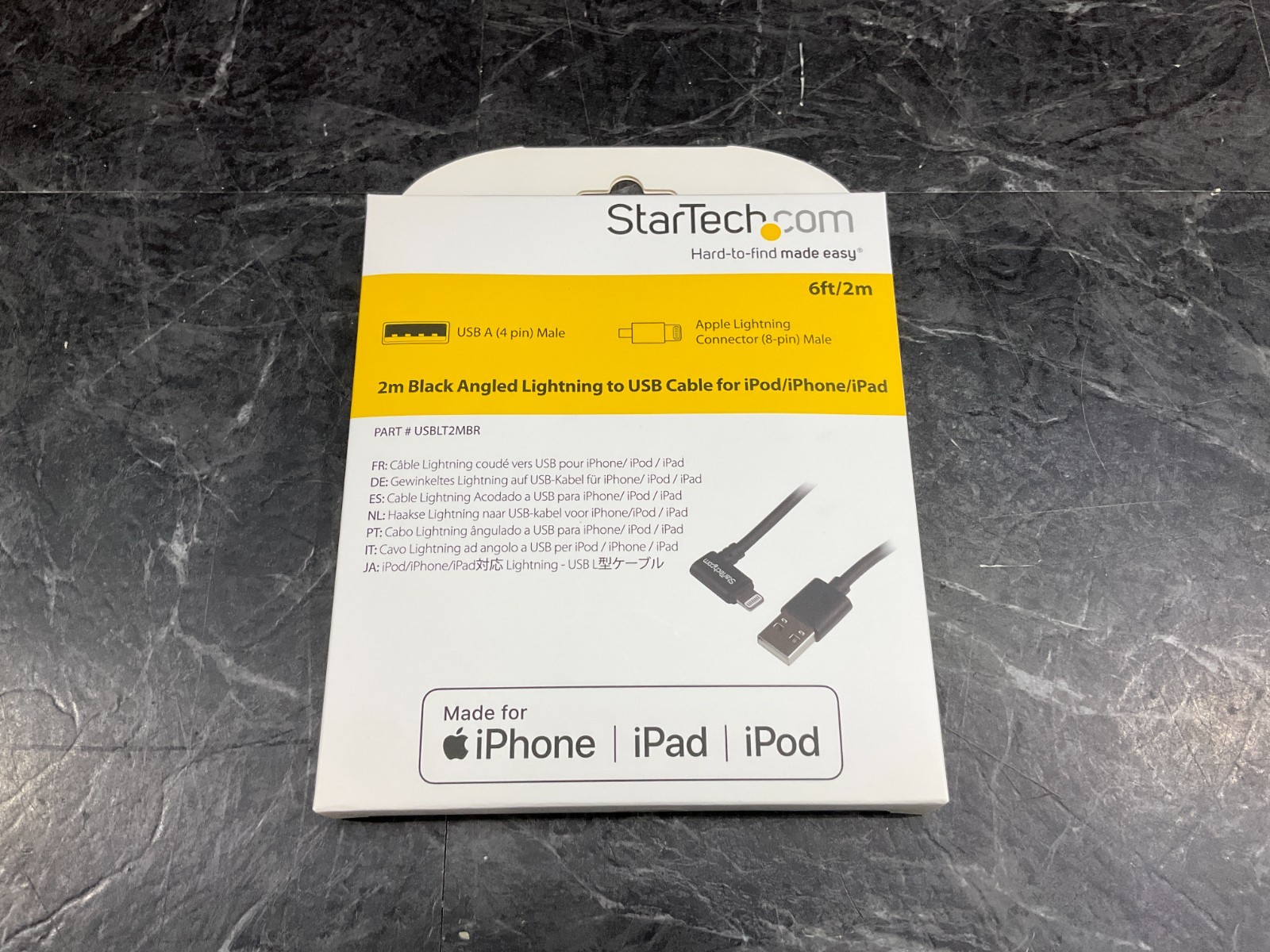 StarTech USB-A to Right Angle Lightning Cable 6 feet USBLT2MBR 🇺🇸✨🇺🇸✨ NEW