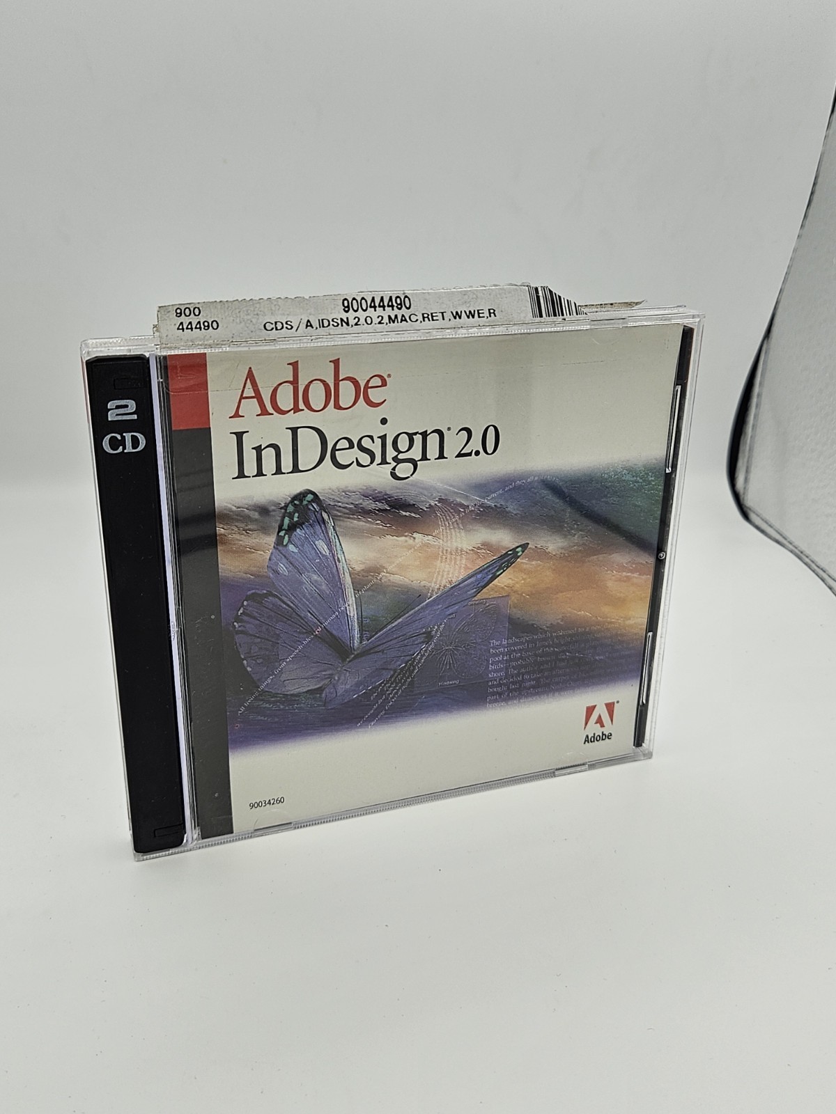 Adobe InDesign 2.0 Software Mac Windows 2-CD Set With Serial Numbers Vintage