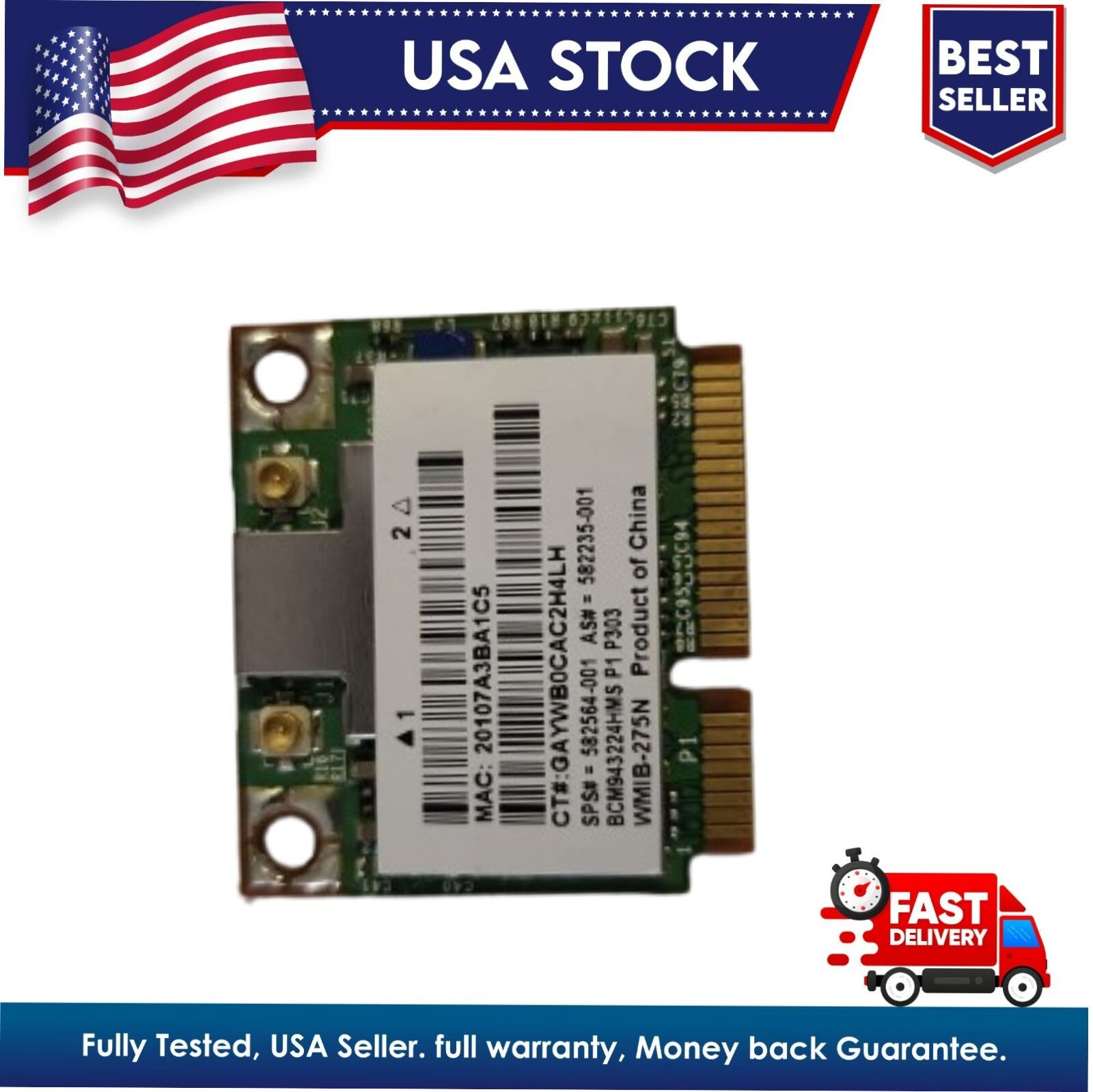 HP ProBook 15.6" 6560b Genuine Wireless WiFi Card BCM943224HMS 582564-001