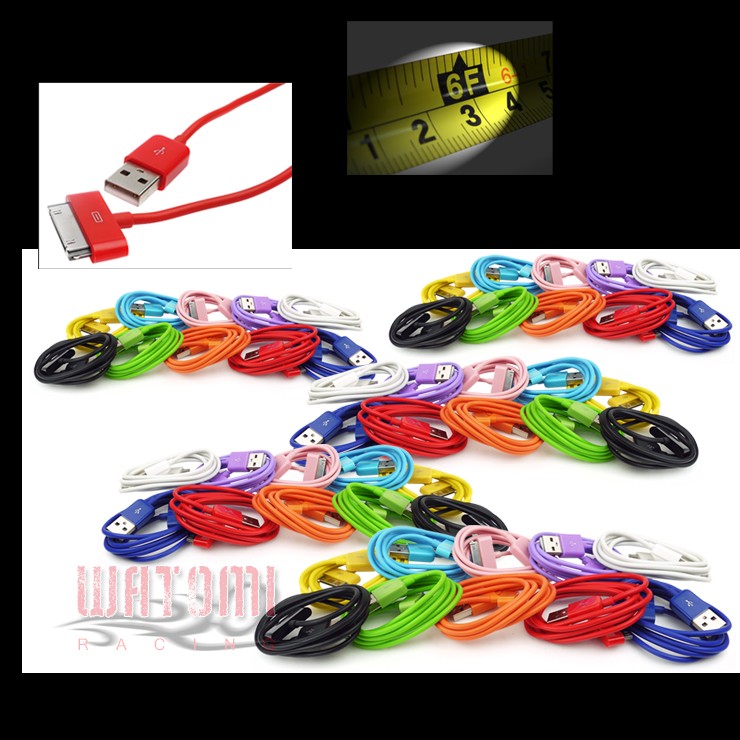 50 6FT USB SYNC DATA POWER CHARGER CABLE IPHONE 4S 4 3GS 3G IPOD TOUCH NANO IPAD