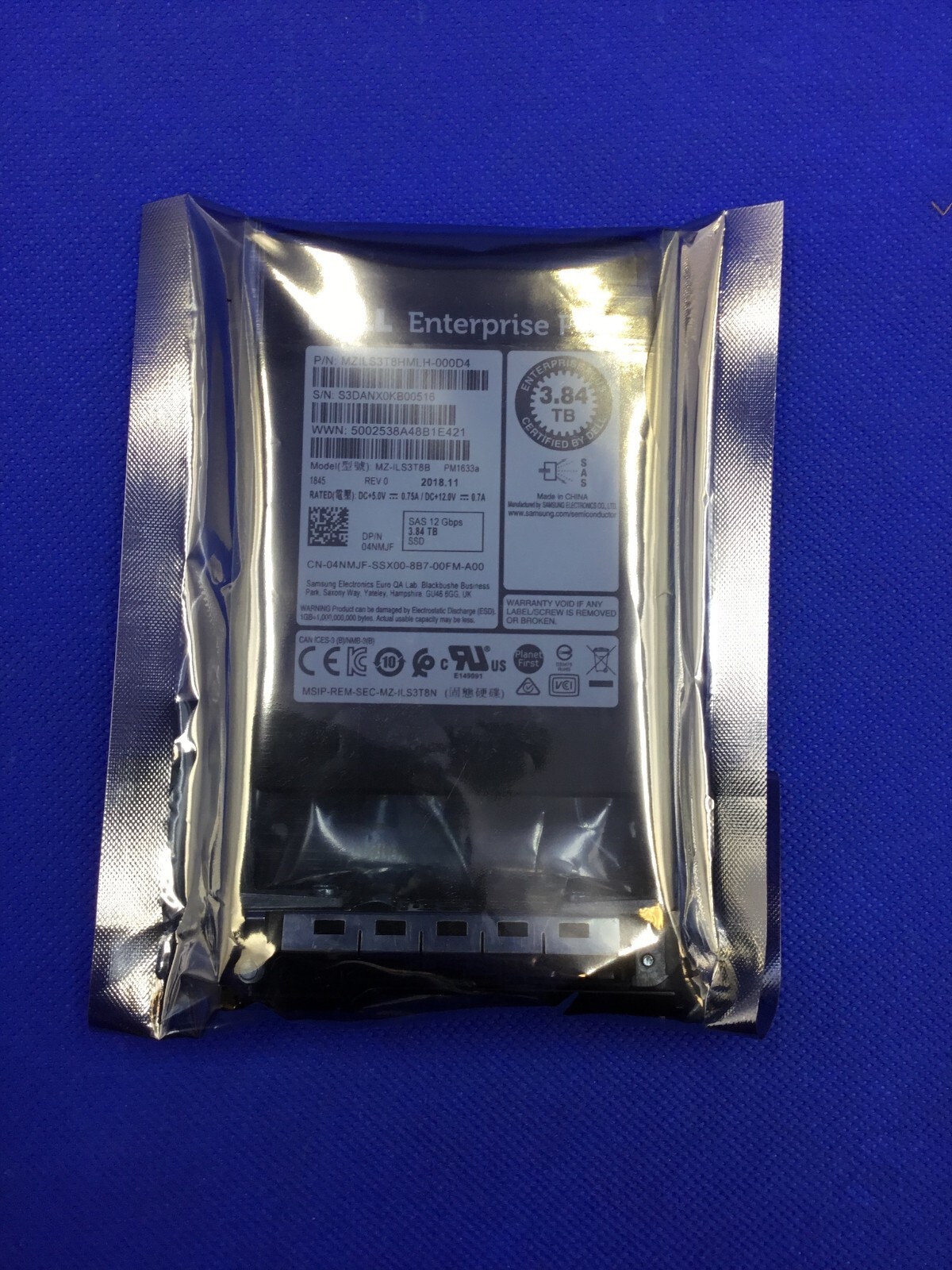 4NMJF Dell Compellent 3.84TB SAS 12Gbps Read Intensive 2.5'' SSD MZ-ILS3T8B