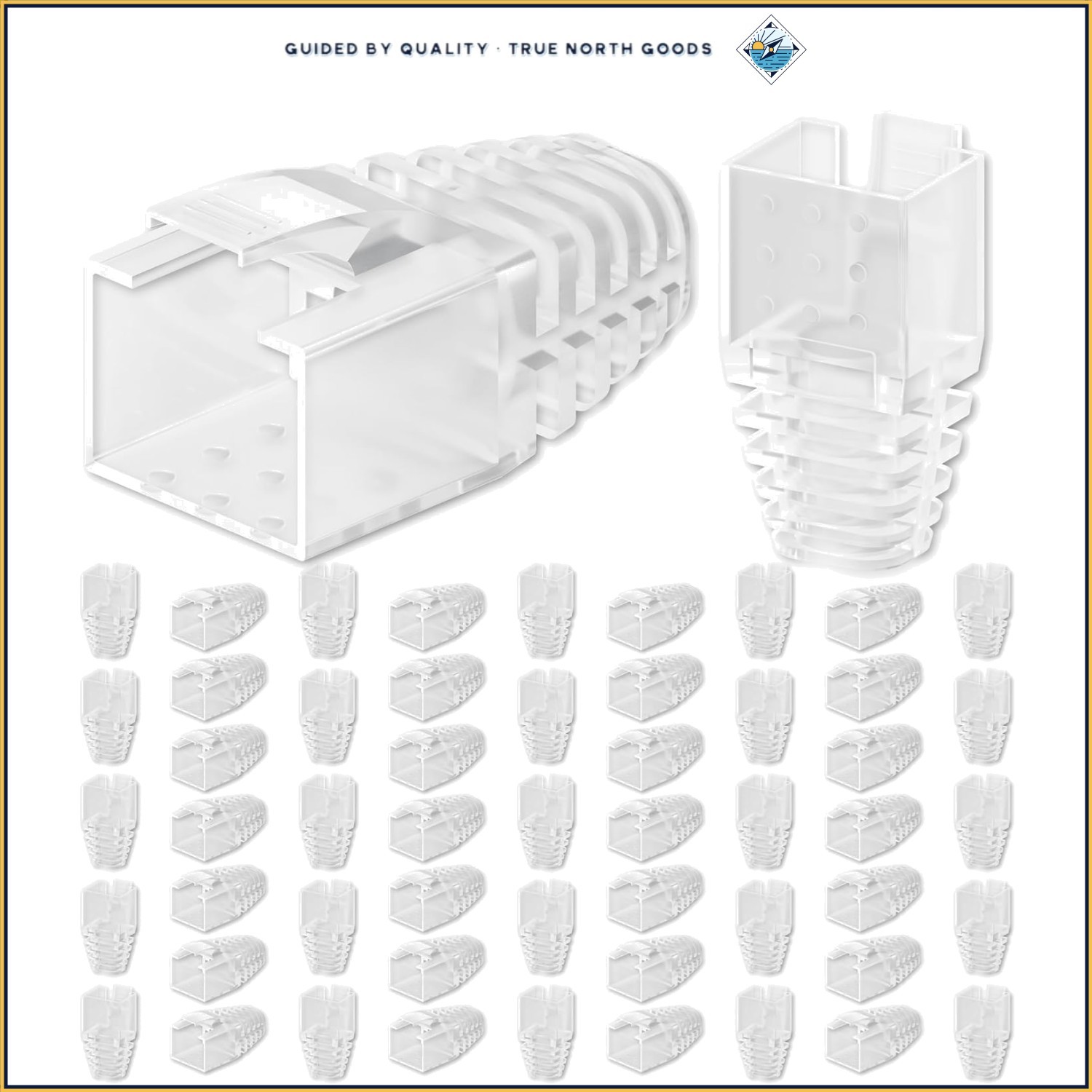 Pliable RJ45 Boots for Cat6 Ethernet Cables, 100-Pack for Easy Installation