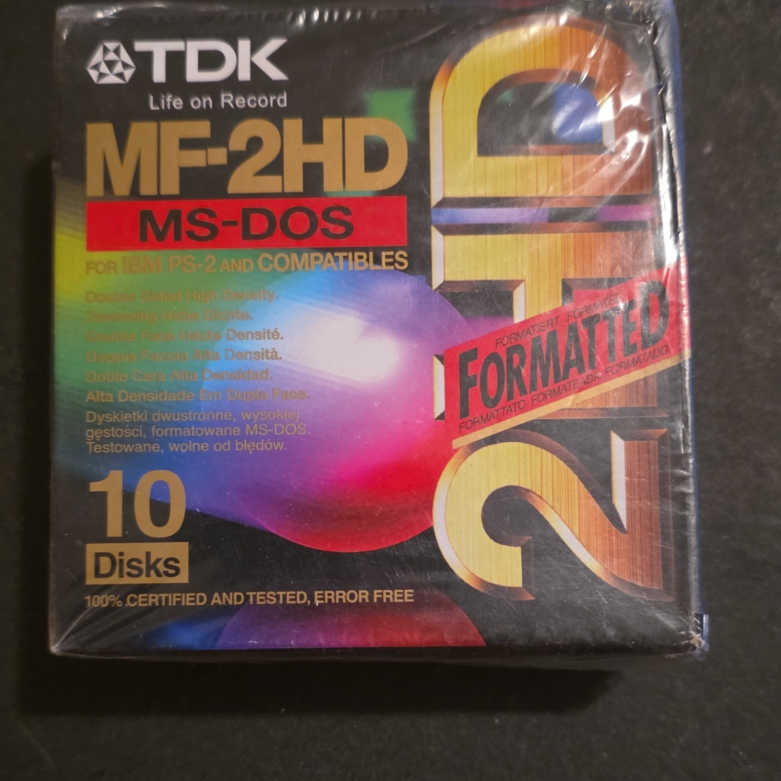 TDK MF-2HD 1.44 MB Double Sided High Density Formatted Floppy Disks 10 Pack