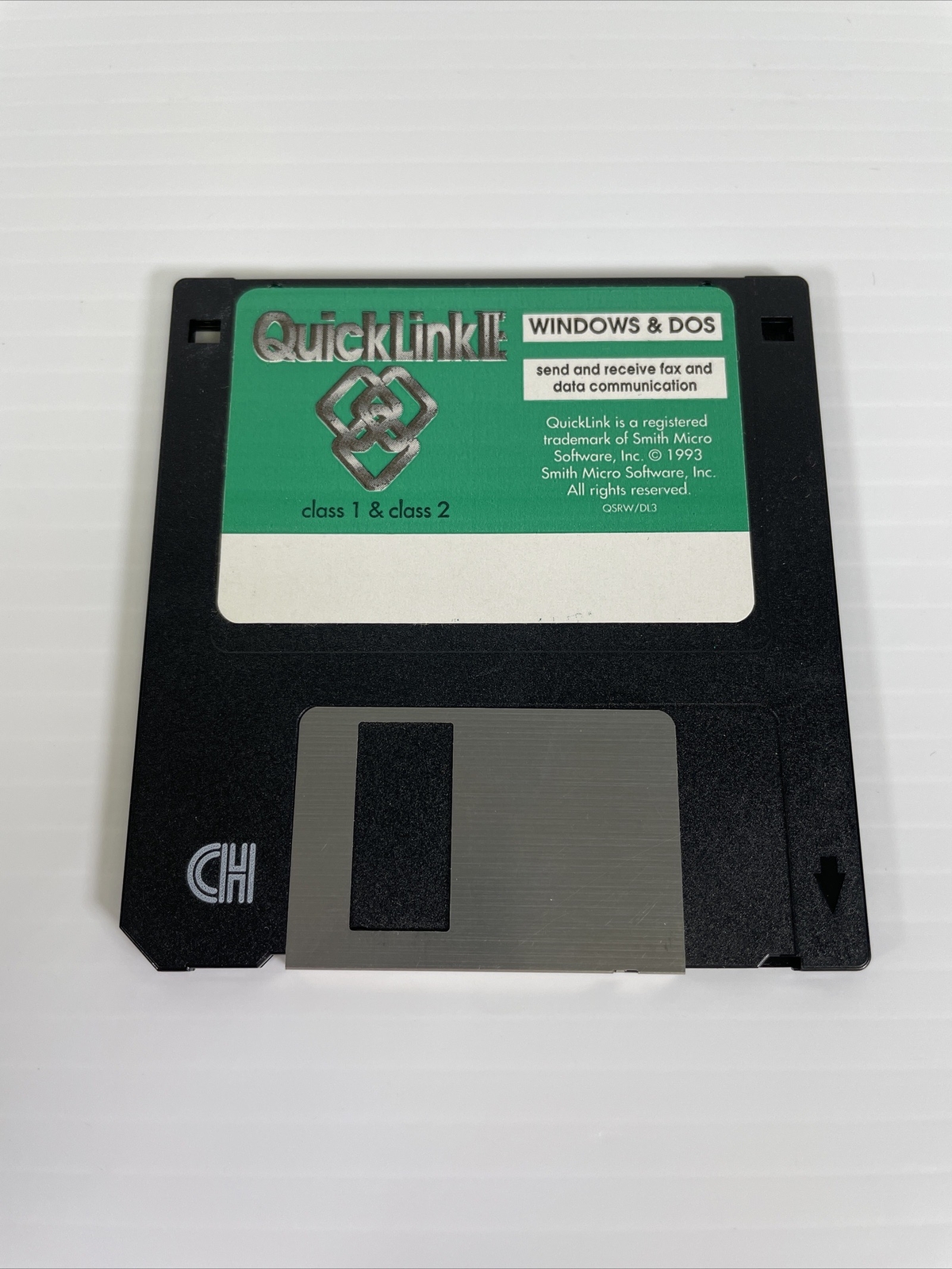 QuickLink II Fax Software for Windows and DOS • 3.5" 3 1/2" Disk - Vintage