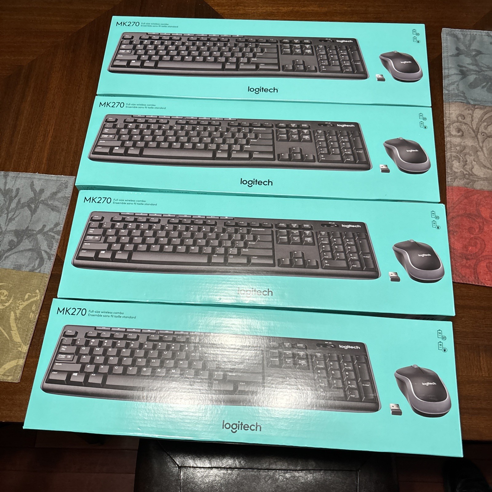 Logitech MK270 Wireless Combo Keyboard/Mouse USB Black (920-004536) Lot of 4