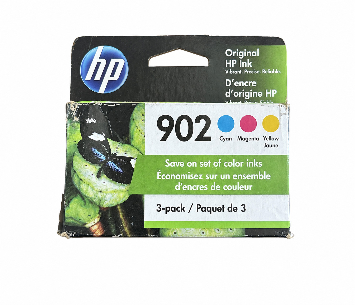 HP 902 Color Ink Cartridges OEM Genuine Cyan Magenta Yellow Three Pack
