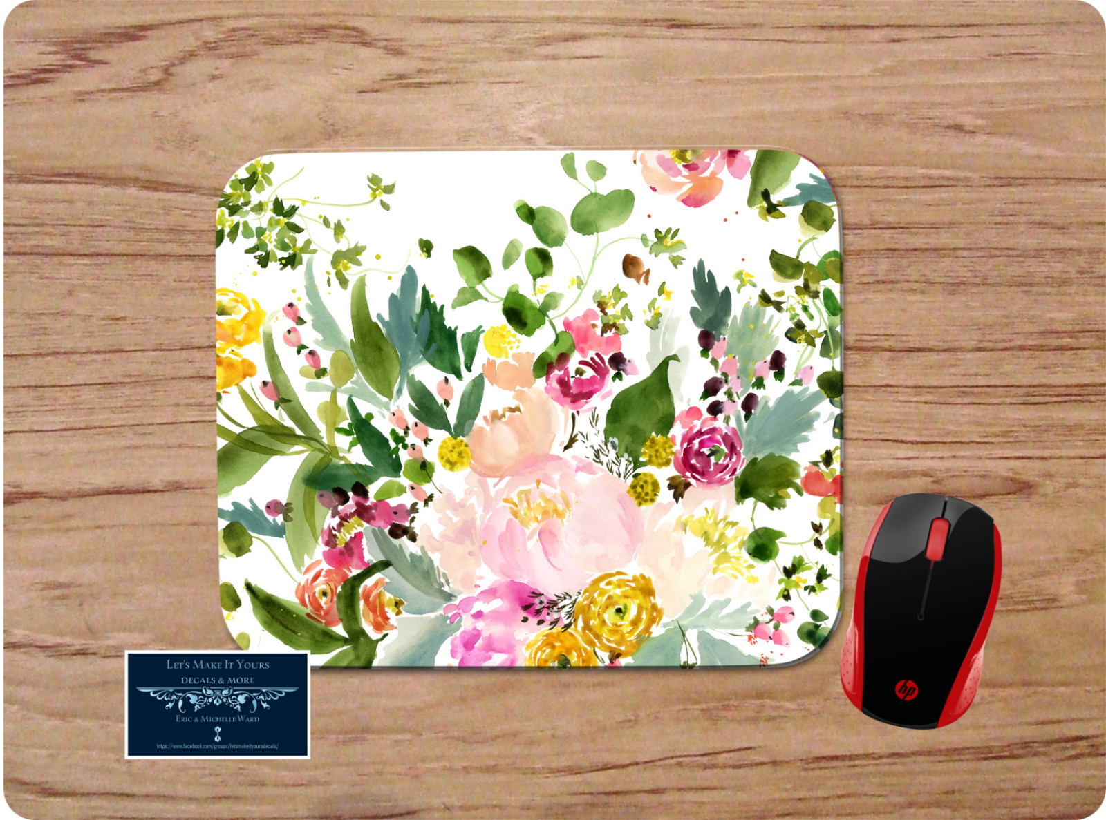 SPRING FLORAL WATERCOLOR ART CUSTOM MOUSE PAD DESK MAT OFFICE SCHOOL GIFT