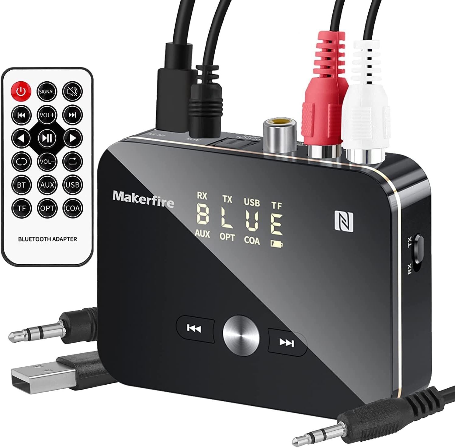 Upgrade Your Music Experience with NFC Wireless Bluetooth 5.0 Adapter - AUX RCA