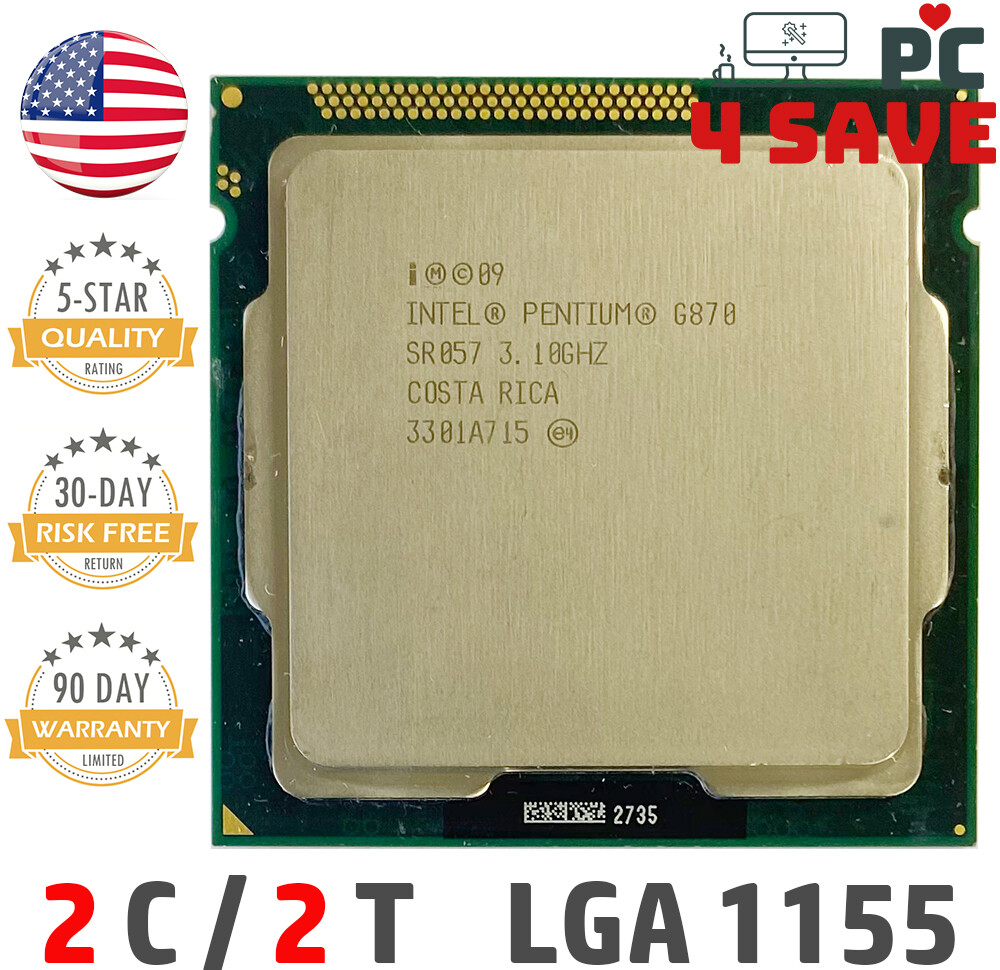Intel Pentium Dual-Core G870 SR057 3.10GHz 3MB LGA 1155 Desktop CPU Coin Mining