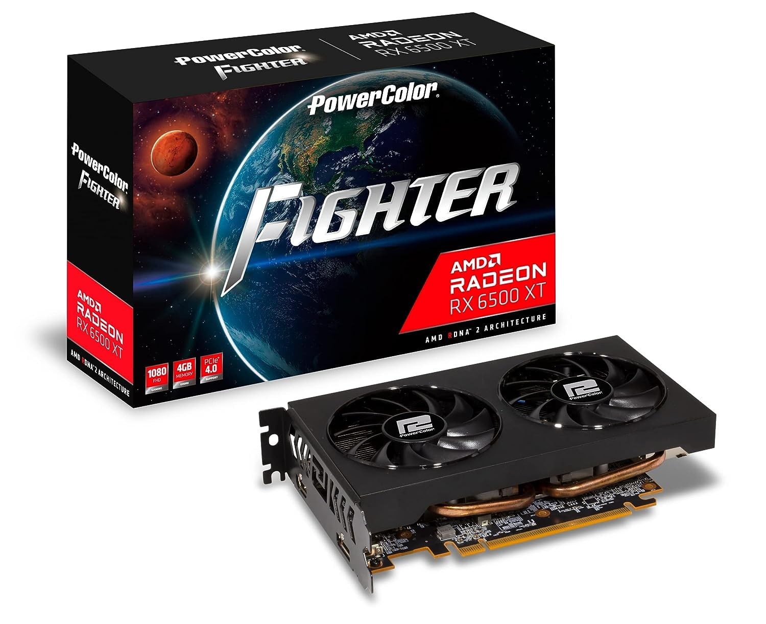 PowerColor Fighter AMD Radeon RX 6500 XT Gaming Graphics Card with 4GB GDDR6 ...