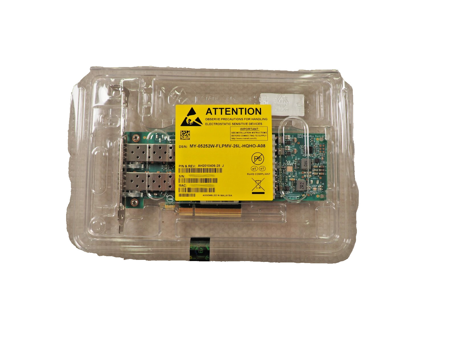 Dell MARVELL QL41112 Dual Port 10GB Network Adapter DP/N: 5252W High Profile