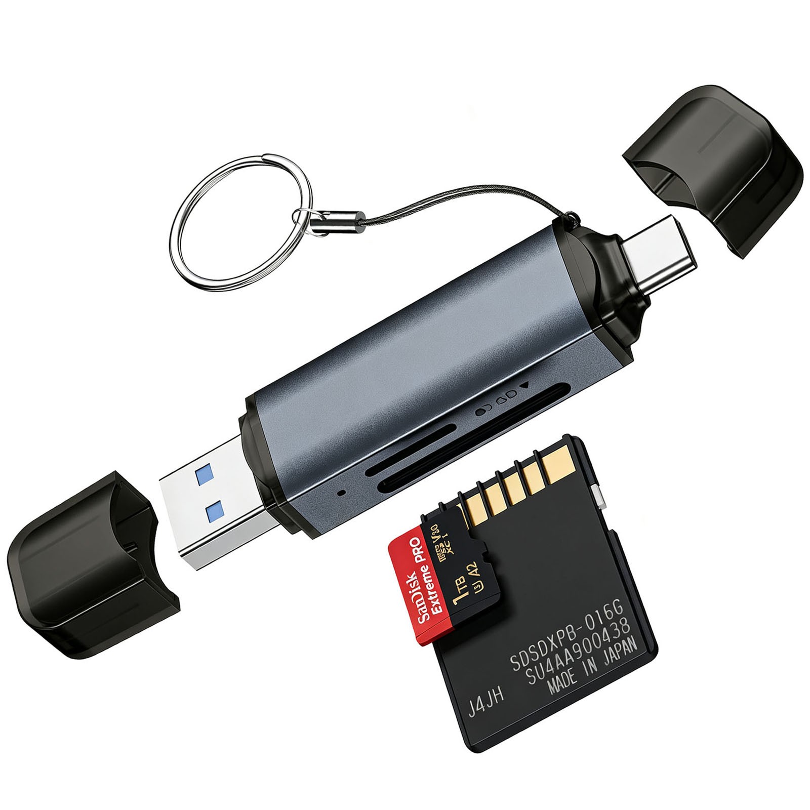 SD Card Reader, USB C to SD Micro SD Card Memory Card Adapter Dual Slot Compatib