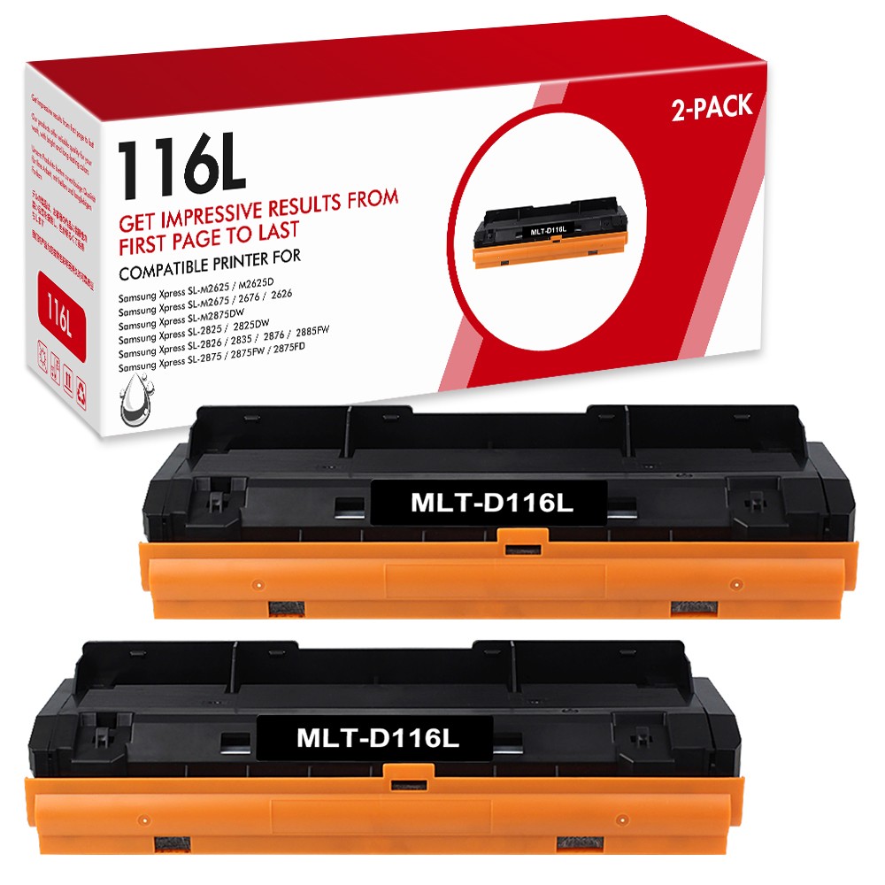 2PK MLT-D116L Toner Compatible For Samsung 116L Xpress M2625D M2825DW M2825FD