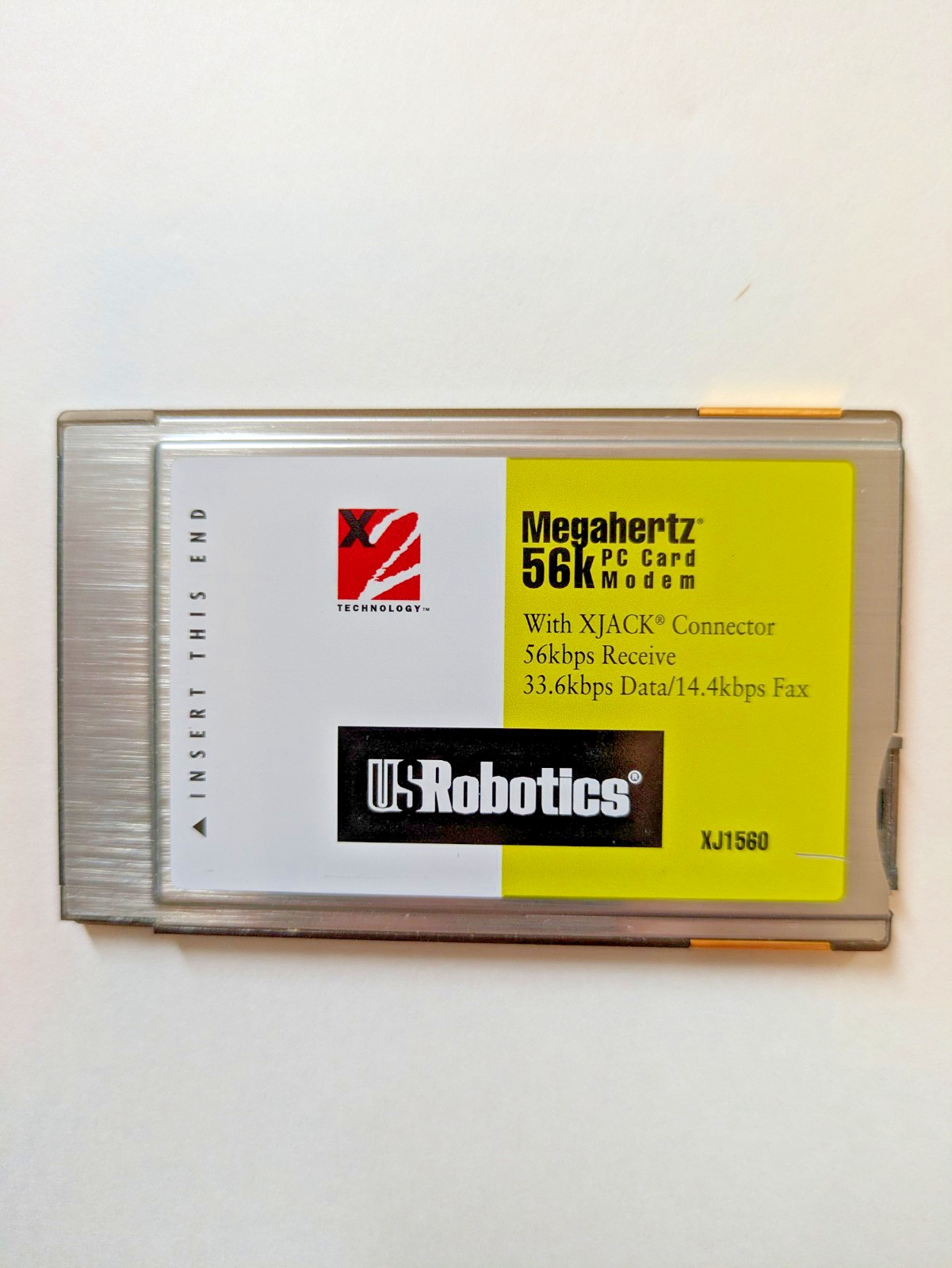 US Robotics Megahertz 56k PC Card Modem XJACK Connector Model XJ1560 TESTED