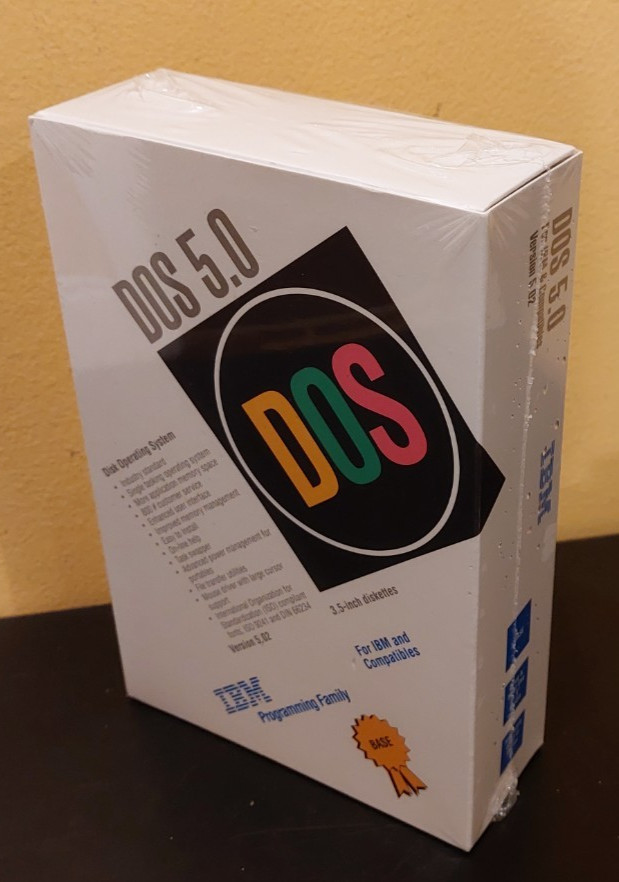 RARE VINTAGE IBM DOS 5.0 IN ORIGINAL SHRINK WRAP + 