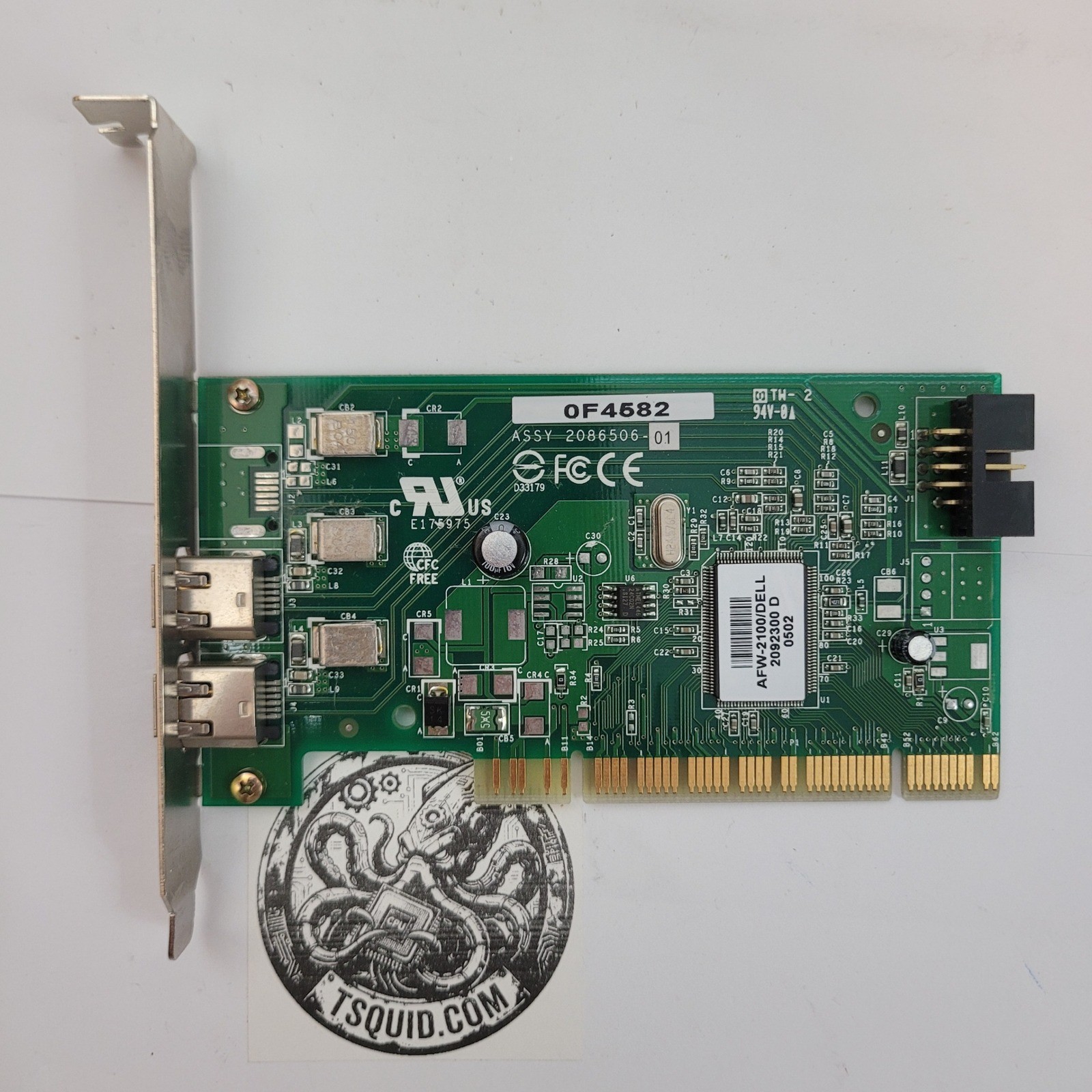 Dell Adaptec AFW-2100 FireWire PCI Controller Card 0F4582 IEEE-1394 2-Port