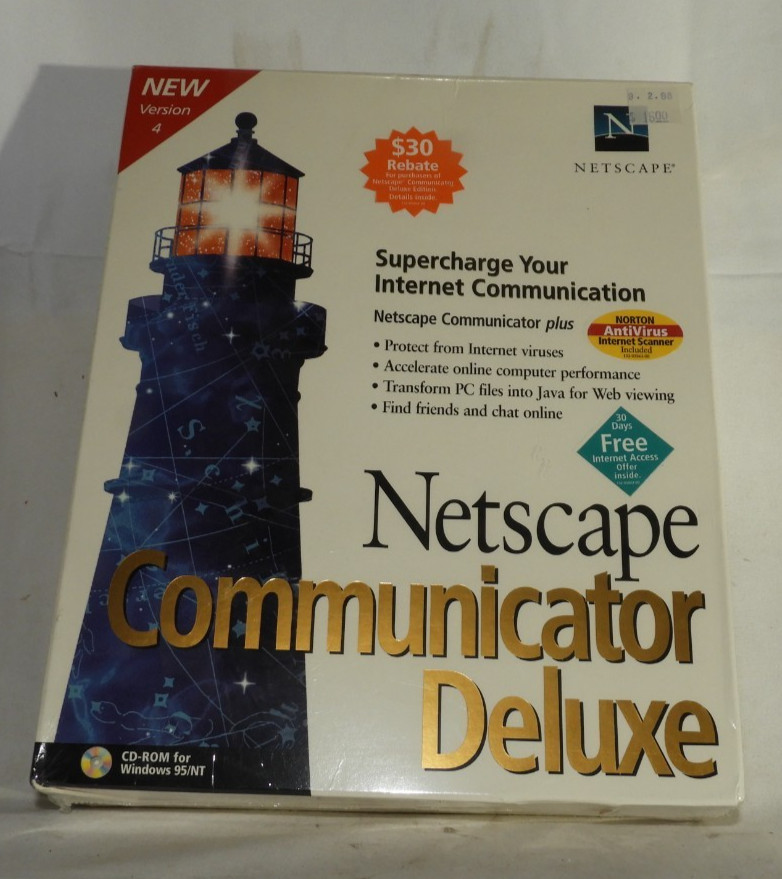 Netscape Communicator Deluxe Version 4 PC Software (1997) Sealed Box