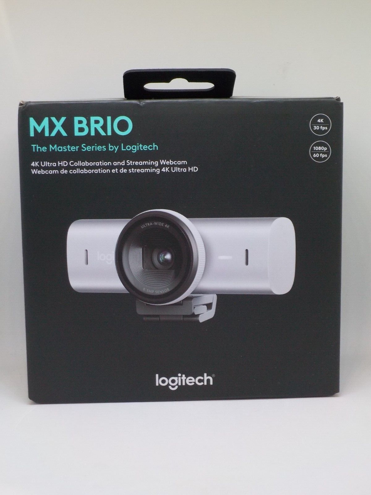 New Logitech MX Brio Ultra HD 4K Streaming Webcam, 1080p at 60 FPS, (Pale Grey)