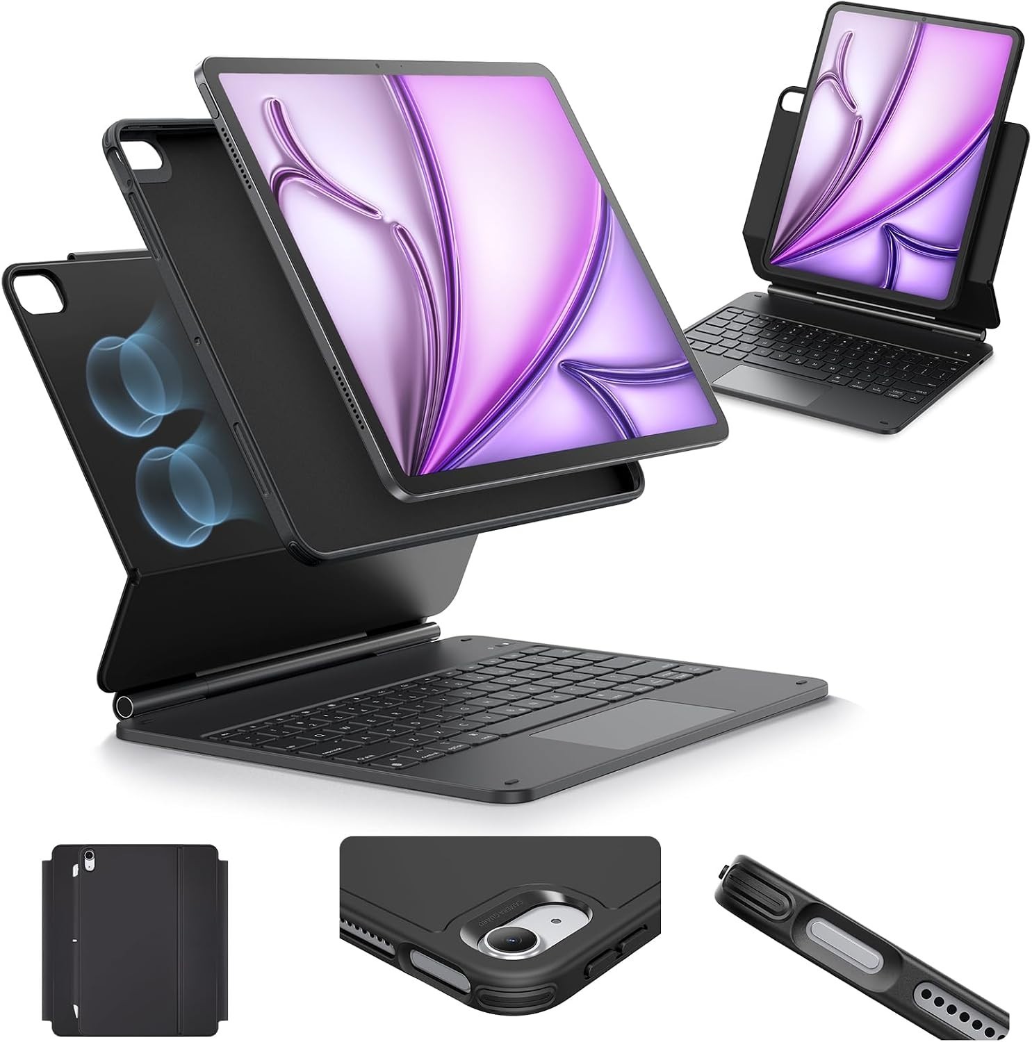 ESR Rebound 360 Series Magnetic Keyboard Case iPad Air 13 2025/2024 Black #3074B