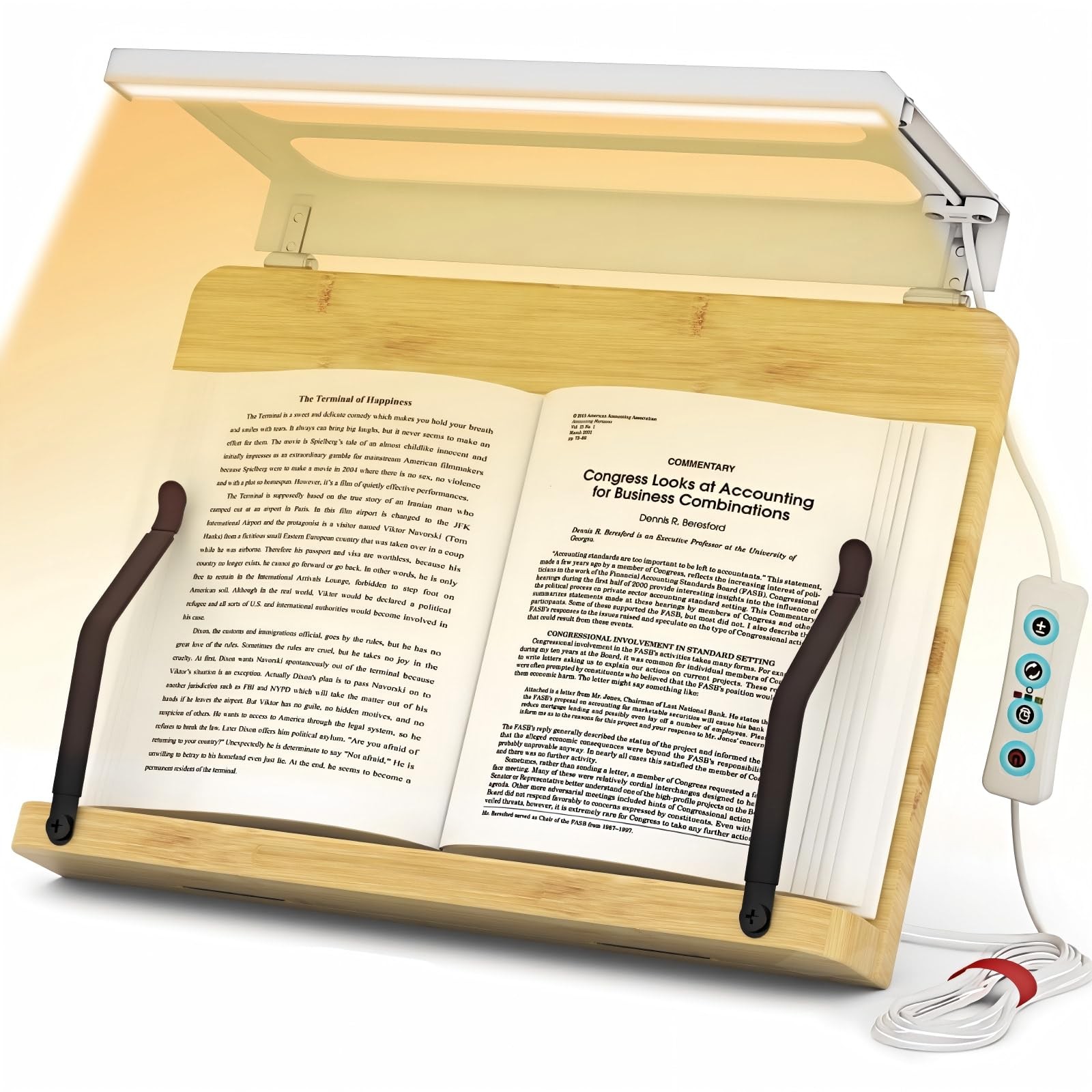 Boyanda Book Stand Adjustable Foldable LED Light Anti-Blue Light Anti-Glare
