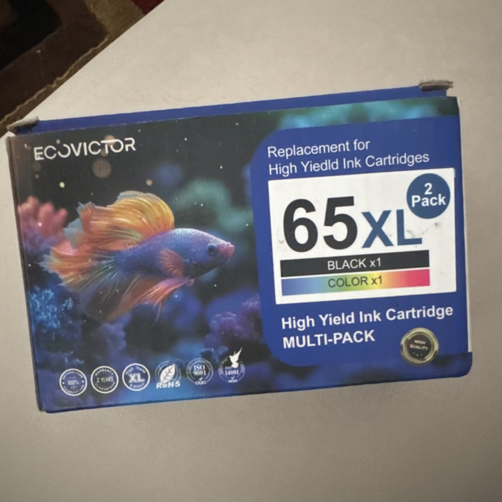 ECOVICTOR 65XL High Yield Ink Cartridge Multi-Pack Black x1 Color x1