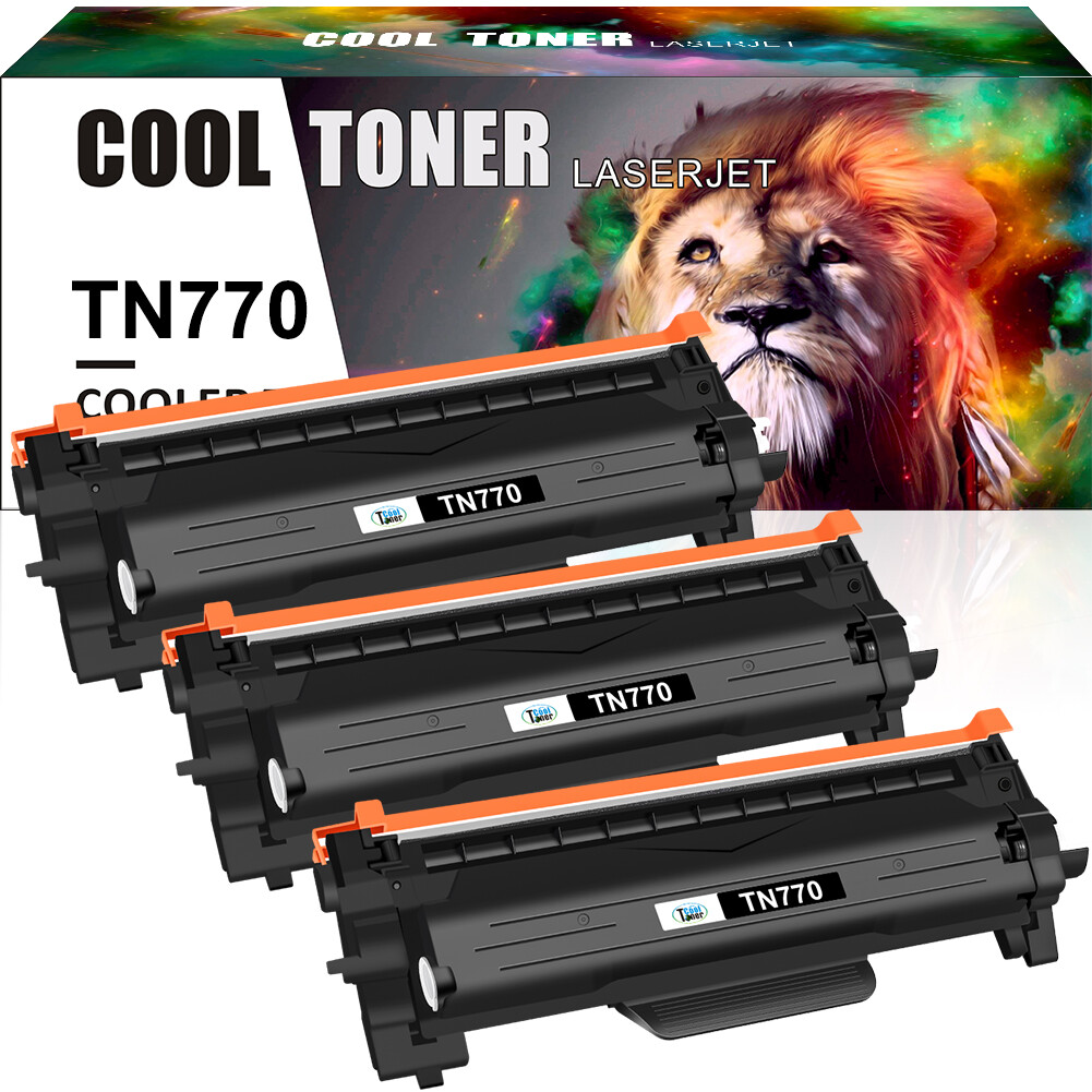 3PK TN770 High Yield  Toner Compatible With Brother MFCL2750 HLL2370 With Chip